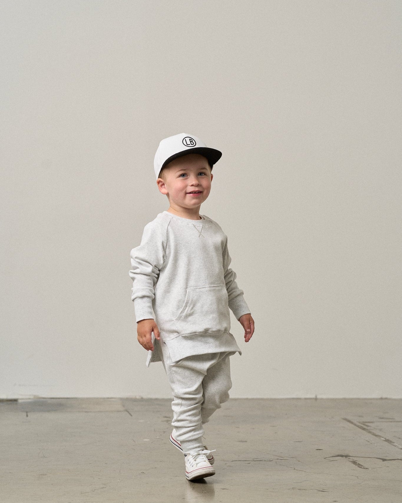 Pocket Pullover - Light Heather Grey - Little Bipsy