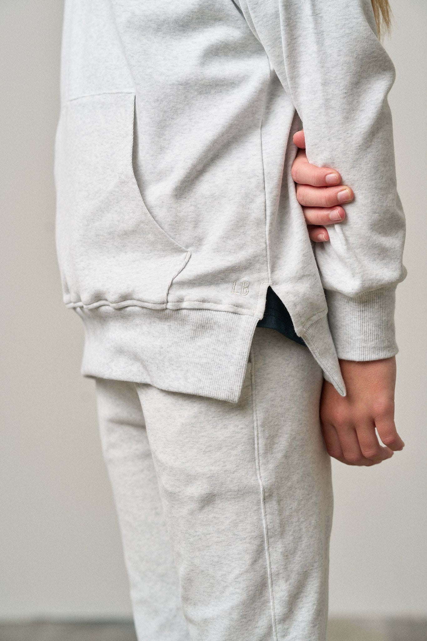 Pocket Pullover - Light Heather Grey - Little Bipsy