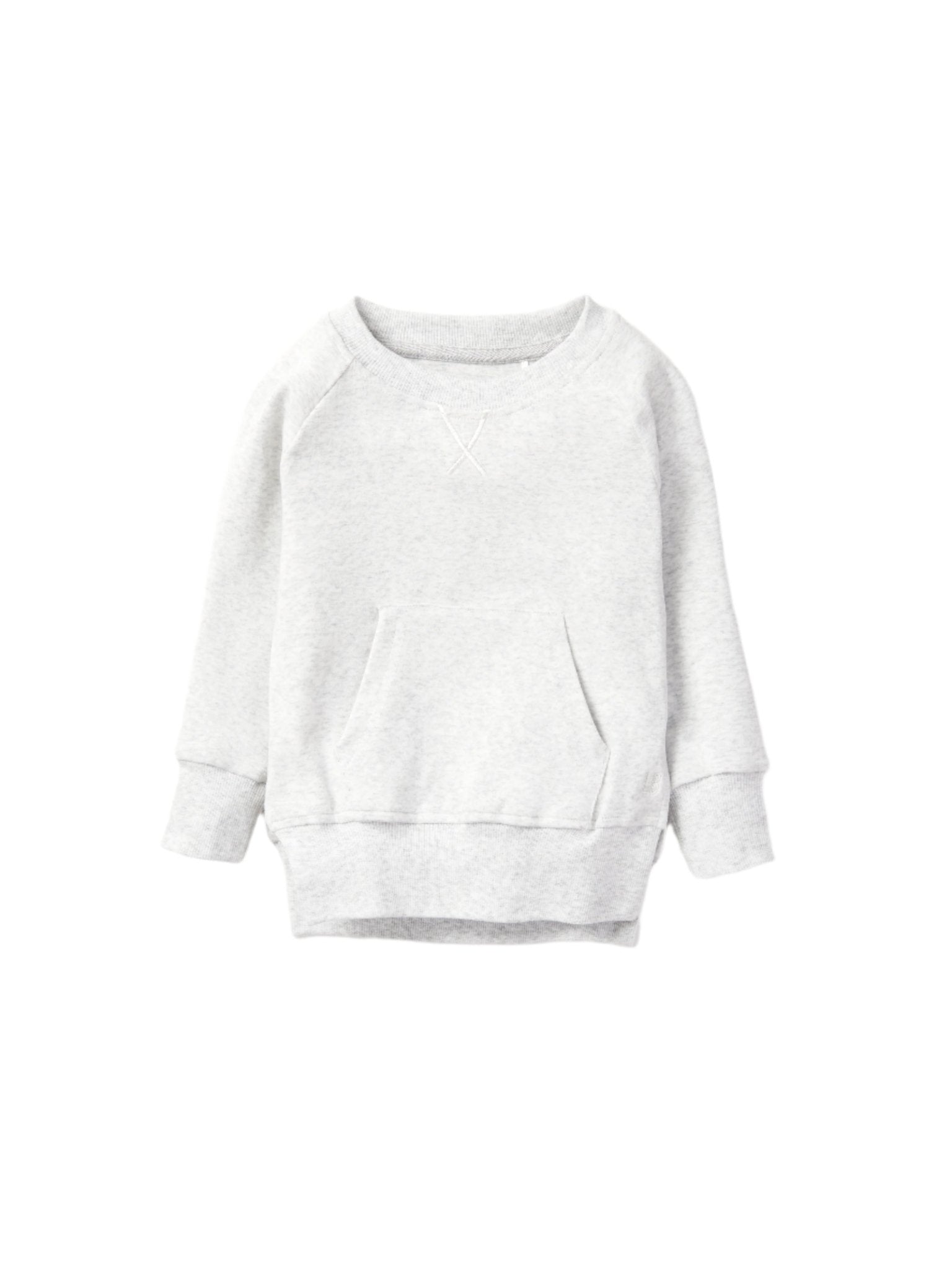 Pocket Pullover - Light Heather Grey - Little Bipsy