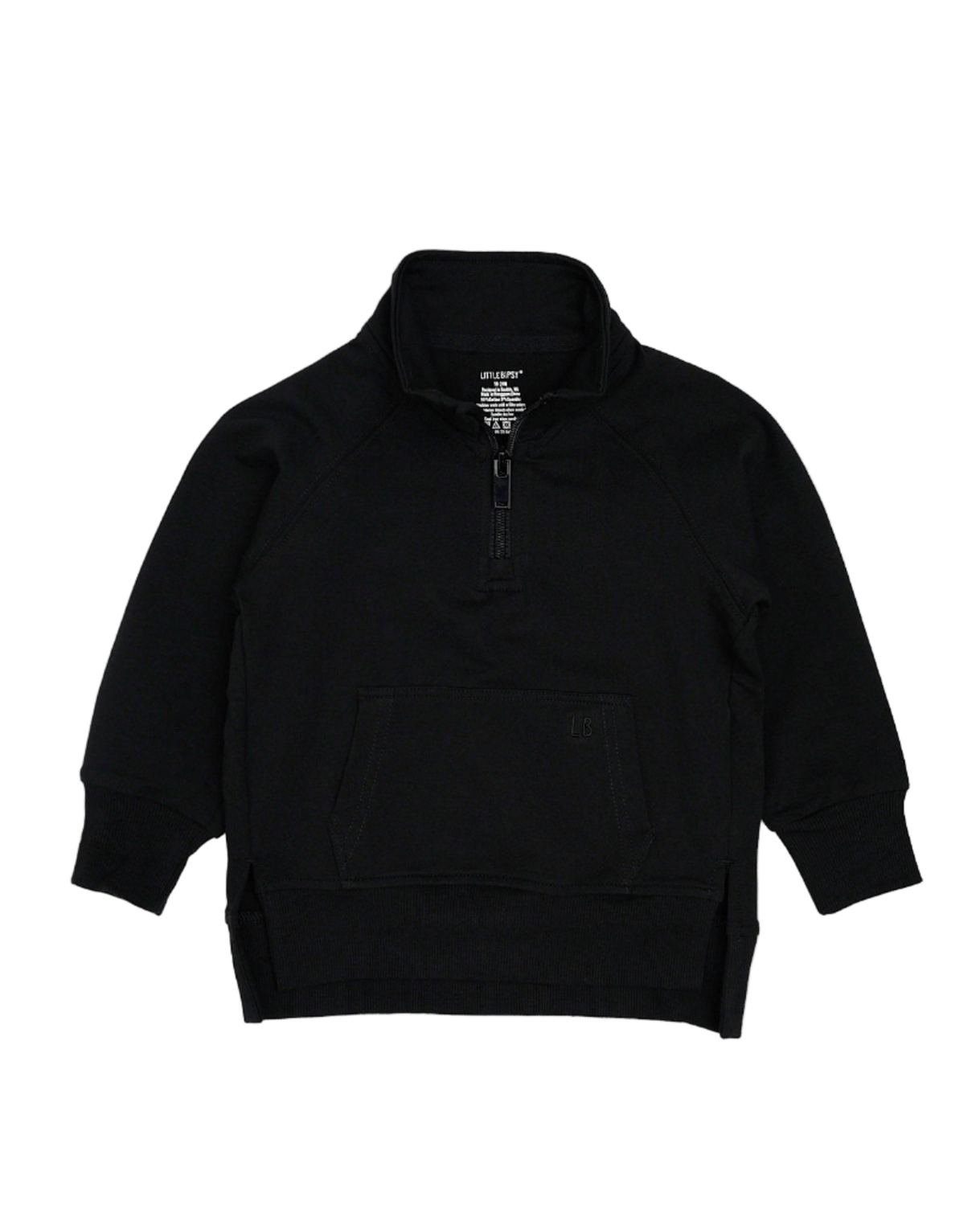 Quarter Zip Pullover - Black - Little Bipsy