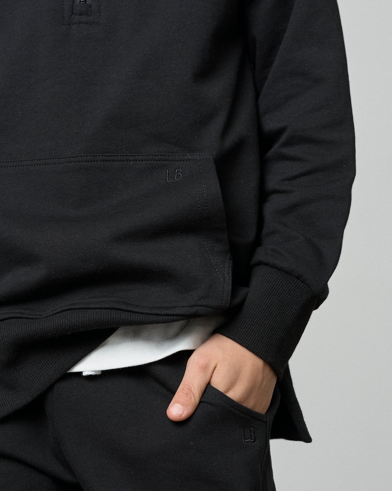 Quarter Zip Pullover - Black - Little Bipsy