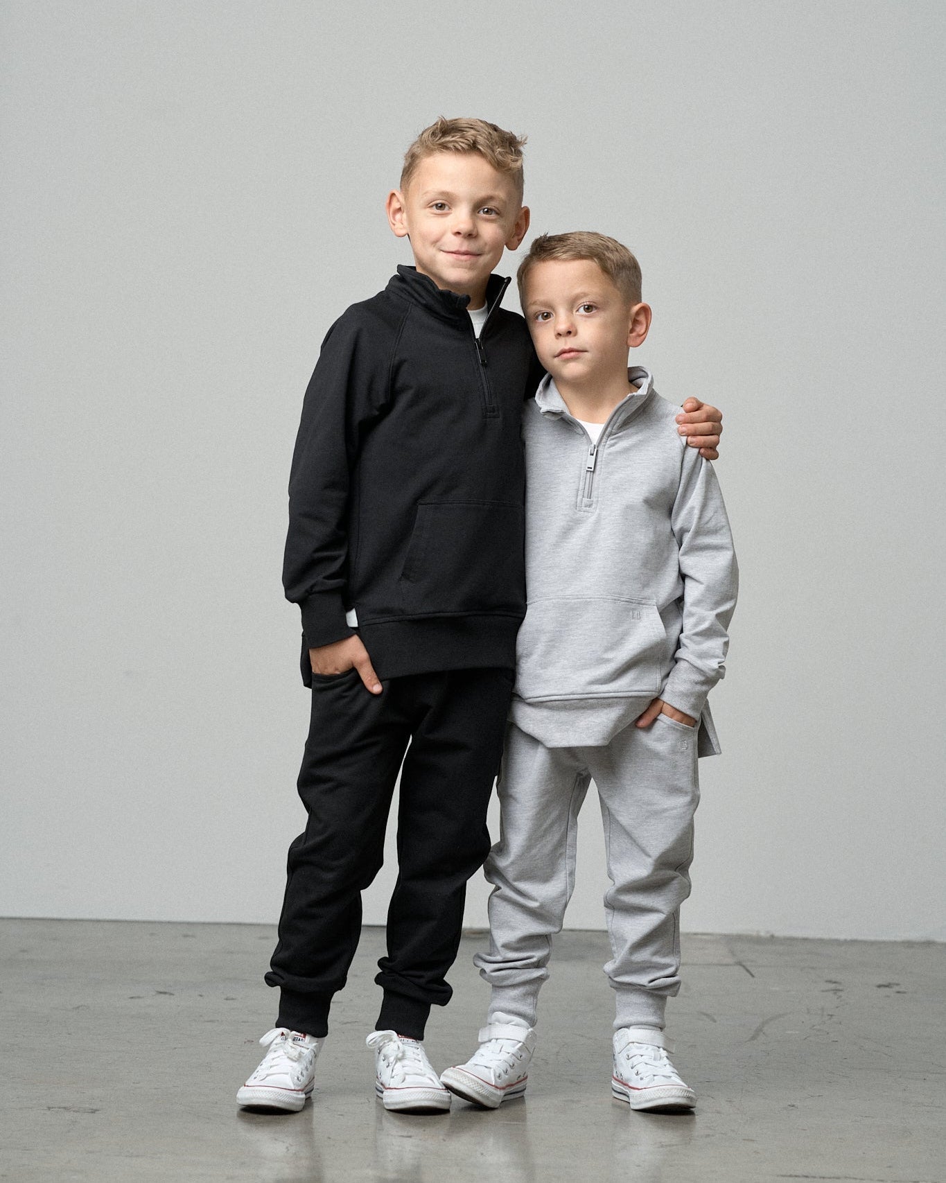 Quarter Zip Pullover - Grey - Little Bipsy