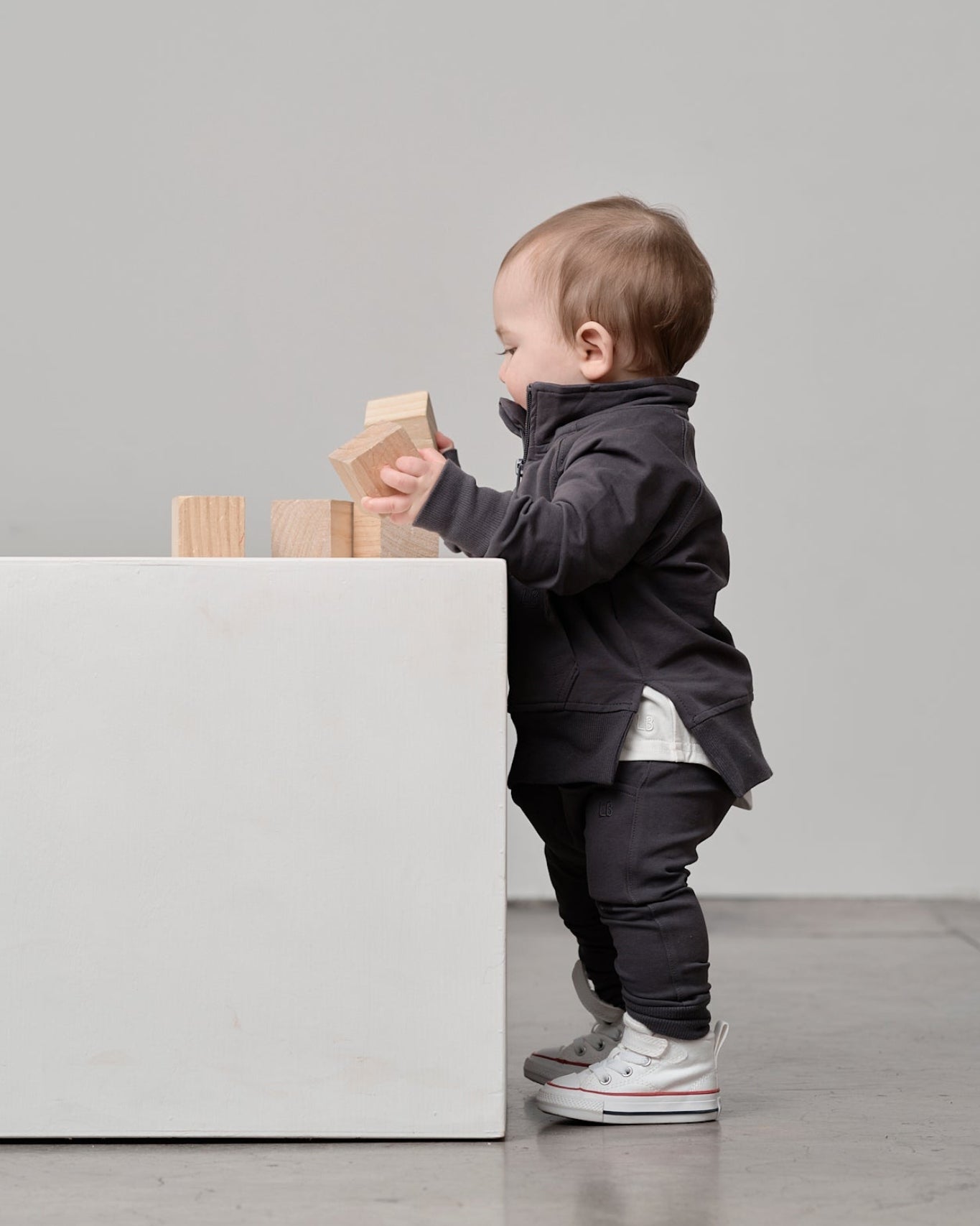 Quarter Zip Pullover - Iron - Little Bipsy