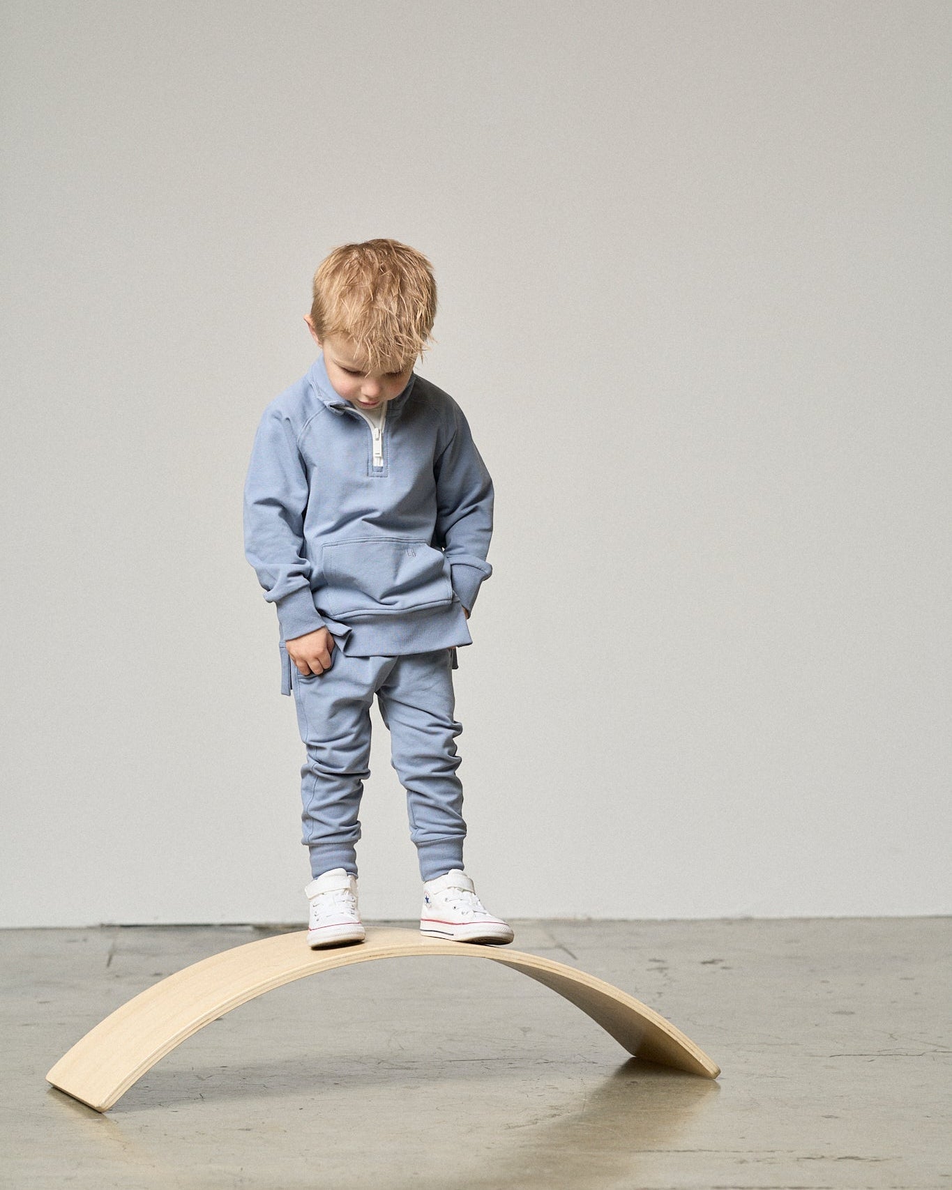 Quarter Zip Pullover - Ocean - Little Bipsy