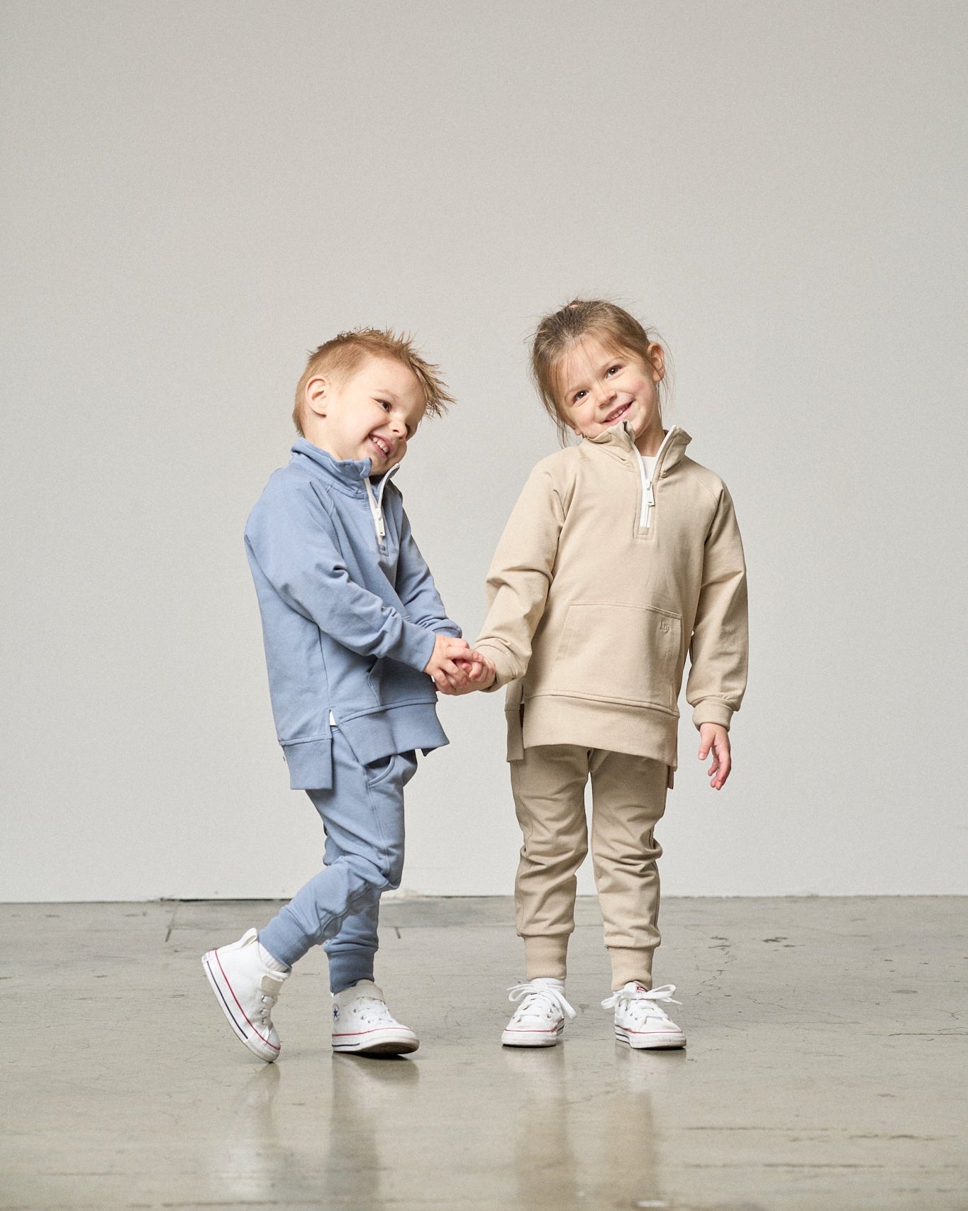 Quarter Zip Pullover - Sand - Little Bipsy