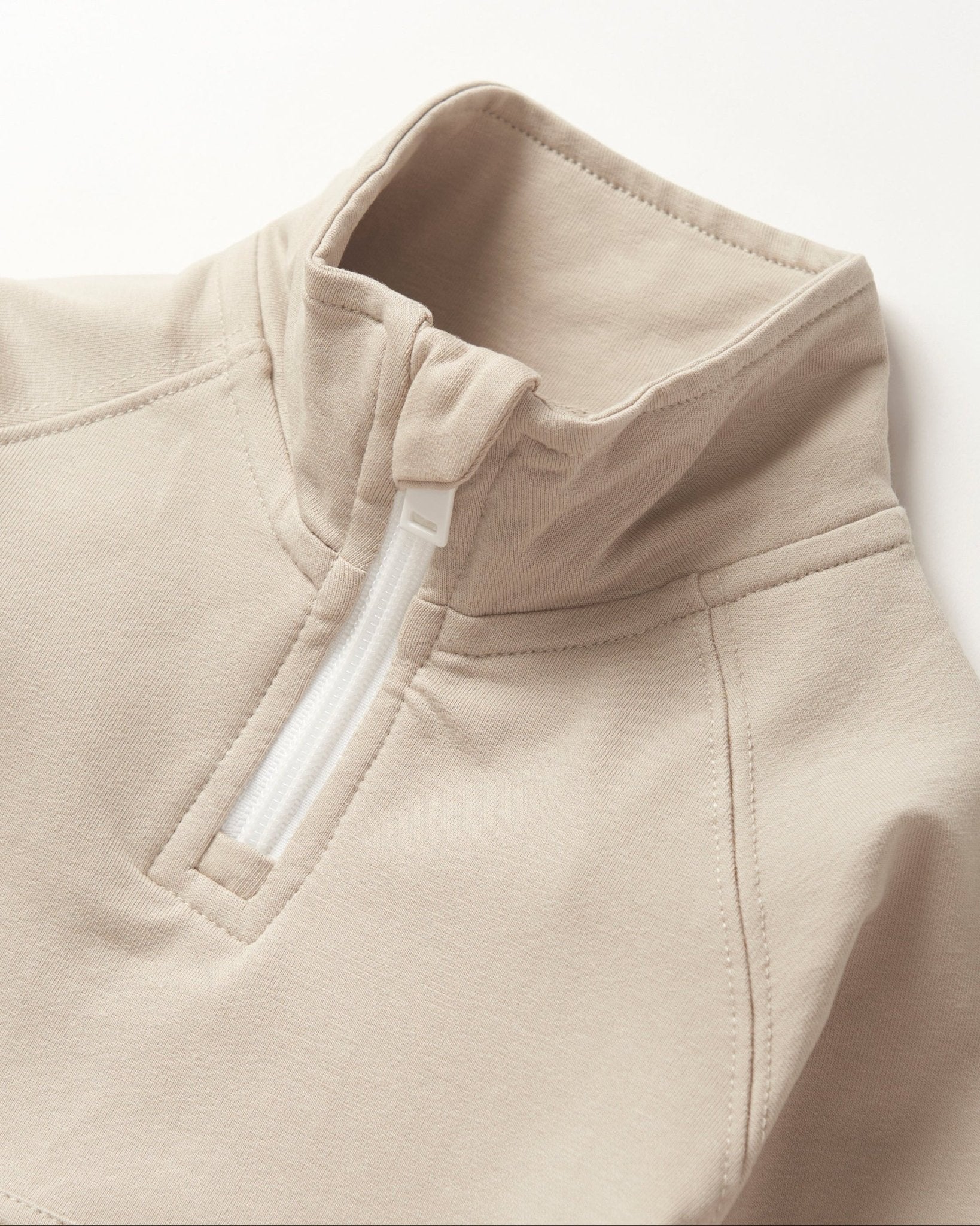Quarter Zip Pullover - Sand - Little Bipsy