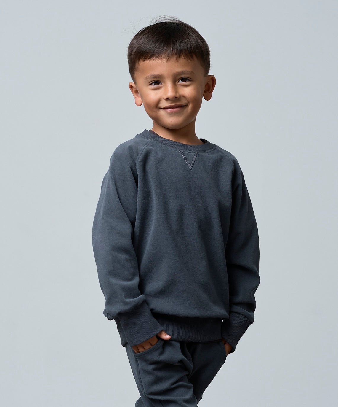 Raglan Crewneck - Blue - Little Bipsy