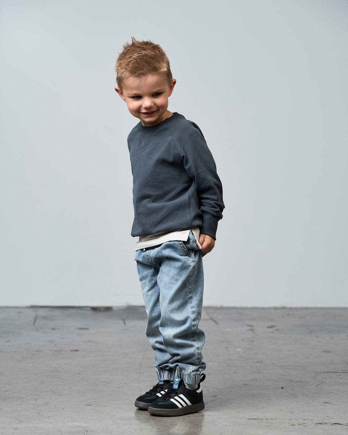 Raglan Crewneck - Blue - Little Bipsy