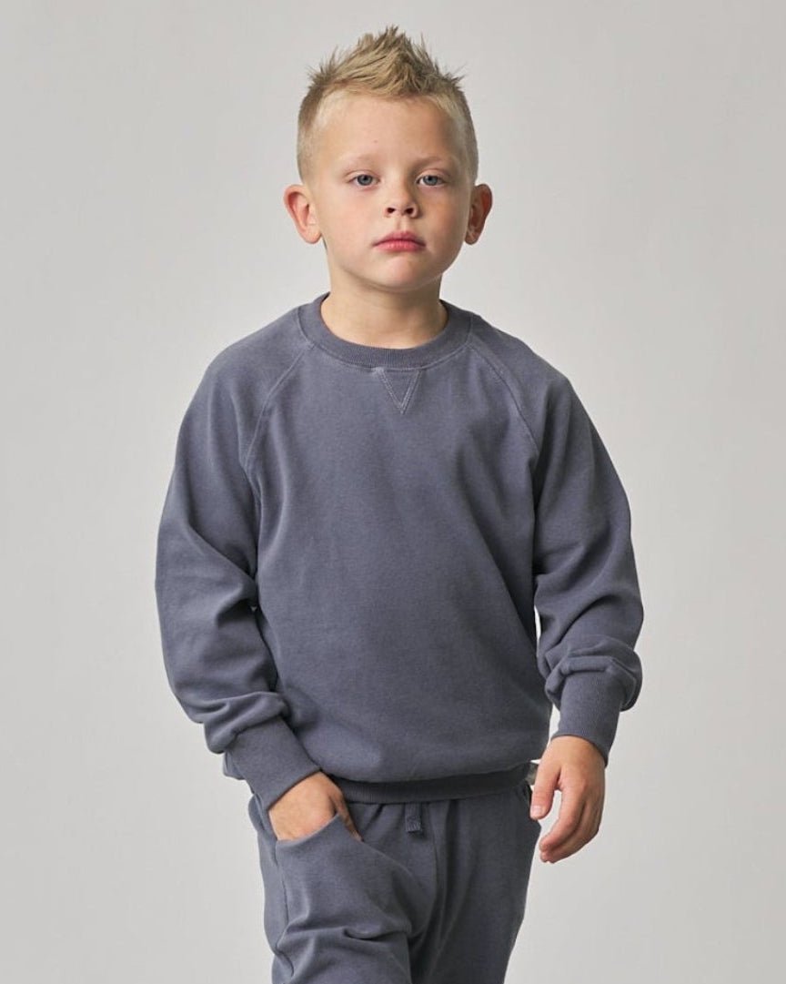 Raglan Crewneck - Smoke - Little Bipsy