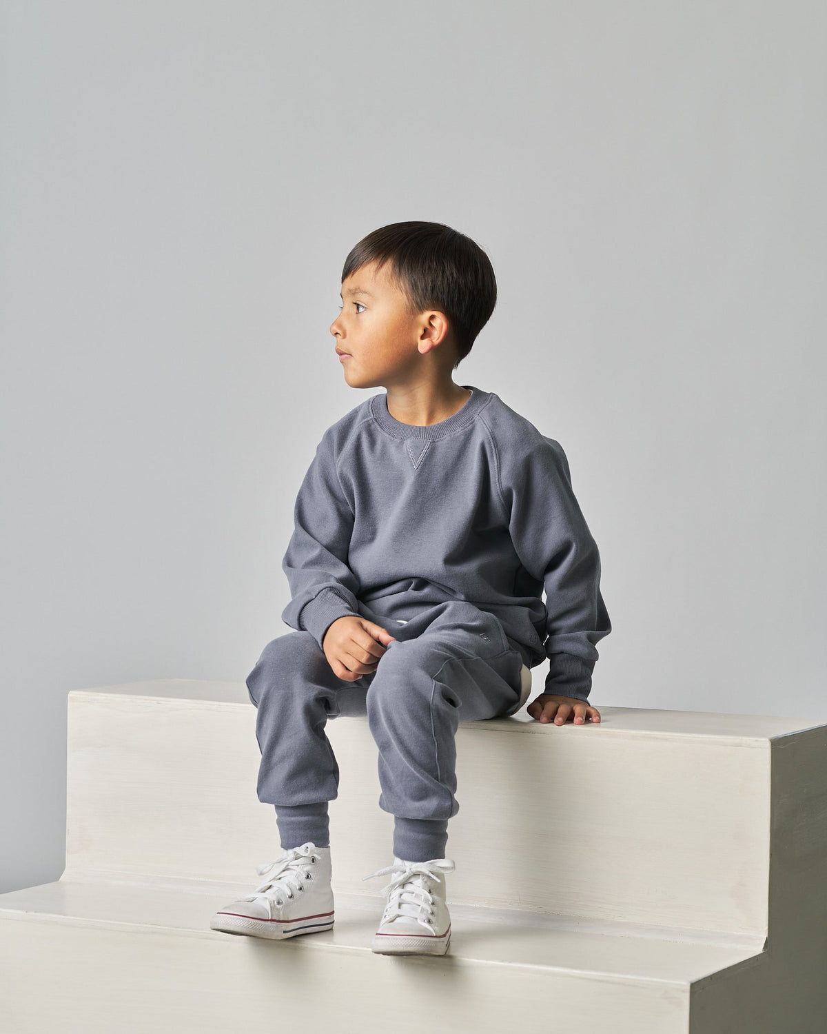 Raglan Crewneck - Smoke - Little Bipsy