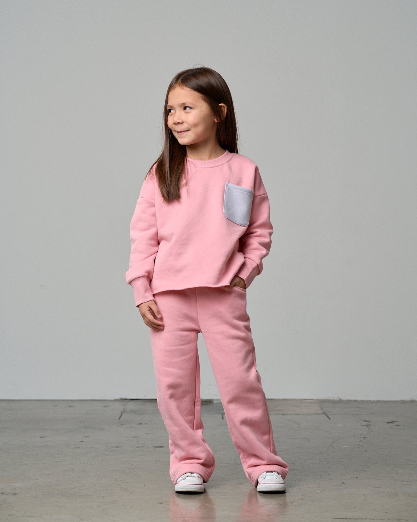 Raw Edge Elevated Crewneck - Rose - Little Bipsy