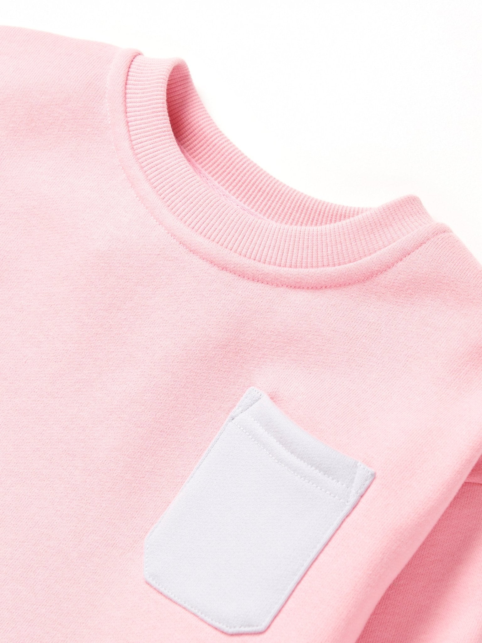Raw Edge Elevated Crewneck - Rose - Little Bipsy