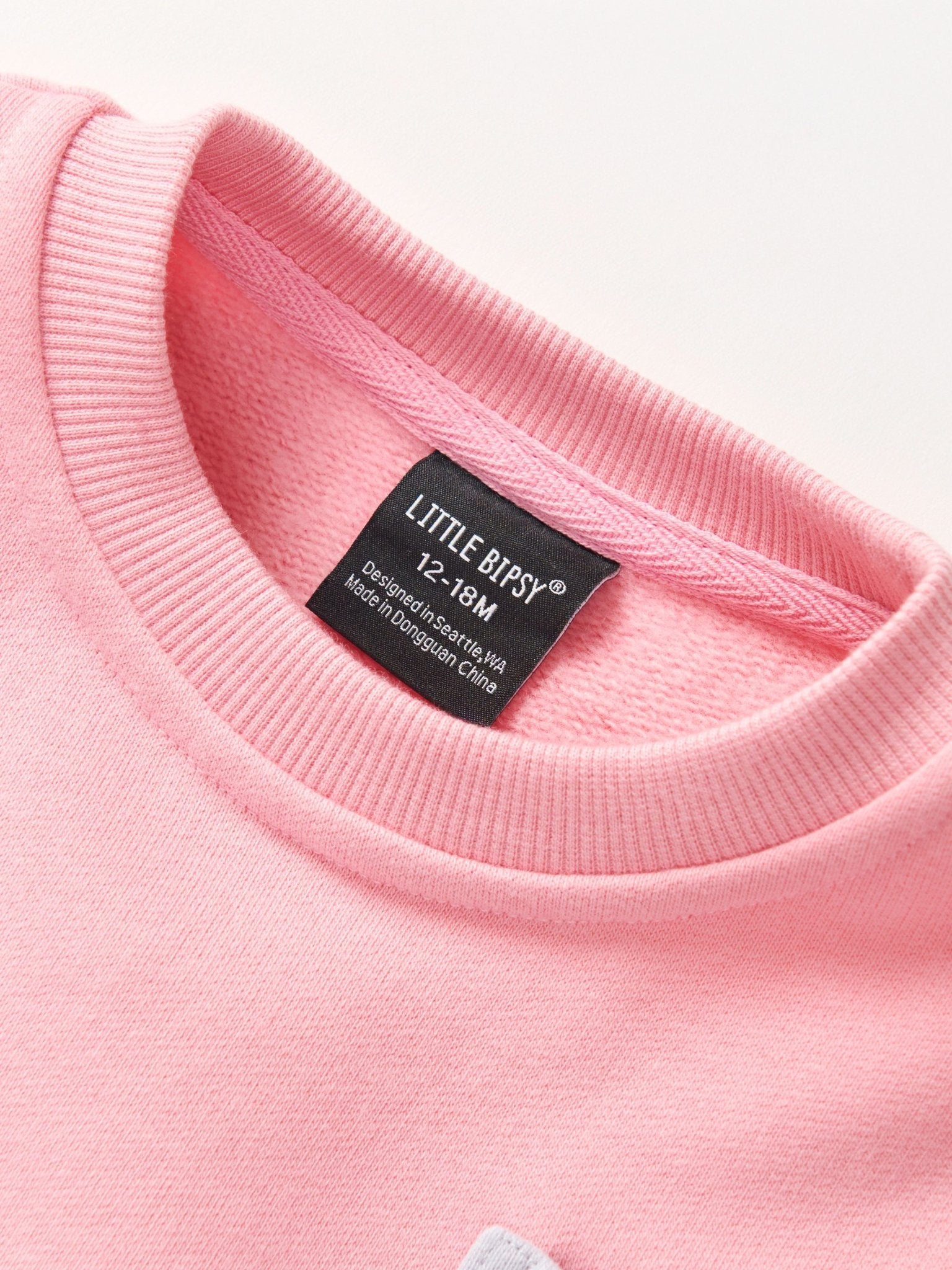 Raw Edge Elevated Crewneck - Rose - Little Bipsy