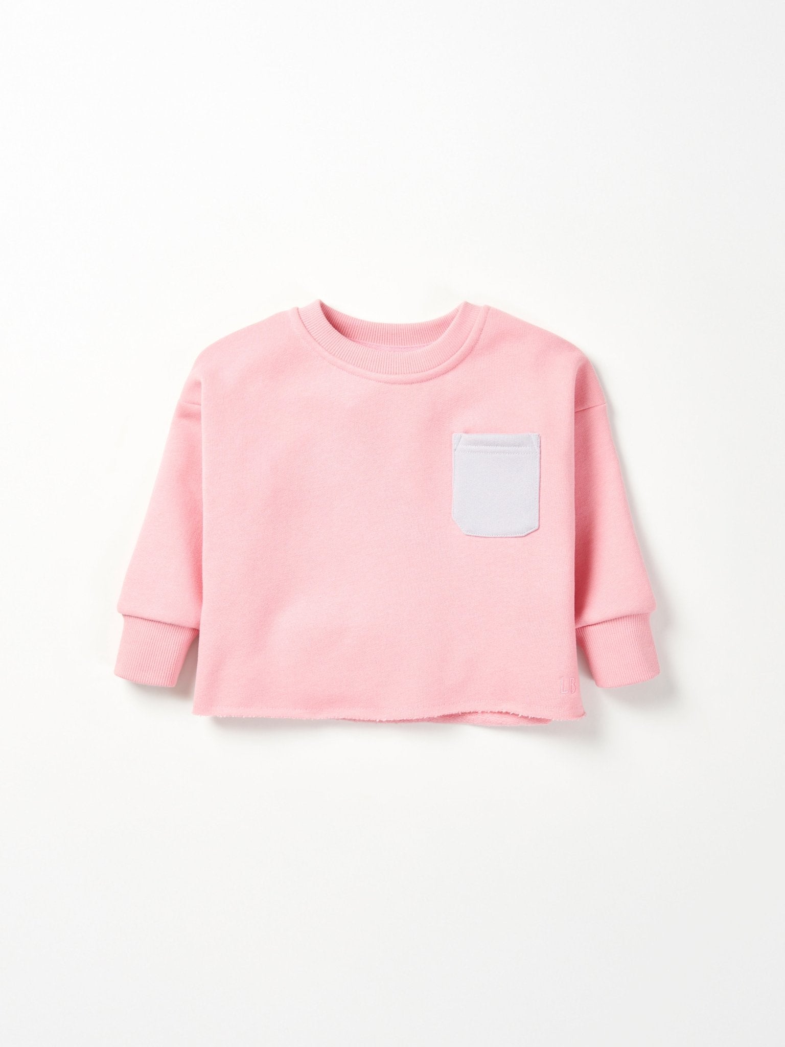 Raw Edge Elevated Crewneck - Rose - Little Bipsy