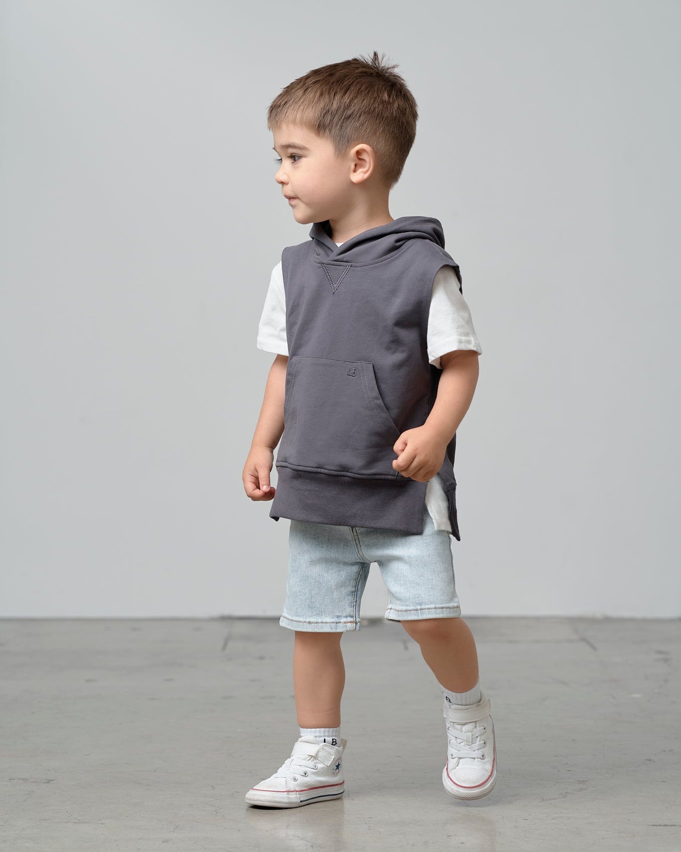 Sleeveless Hoodie - Iron