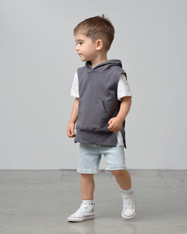 Sleeveless Hoodie - Iron