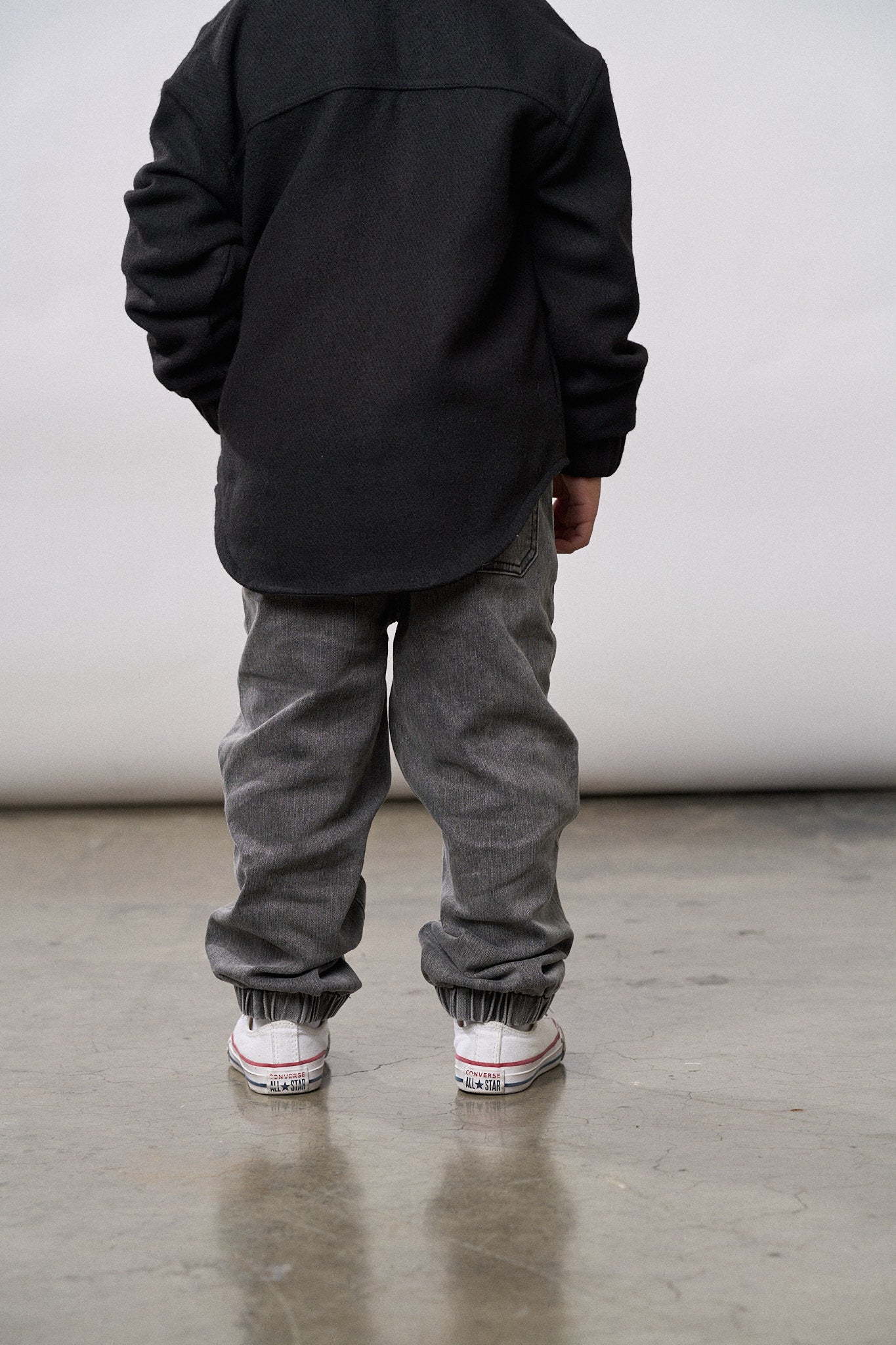 Relaxed Distressed Denim Jogger - Grey - Little Bipsy