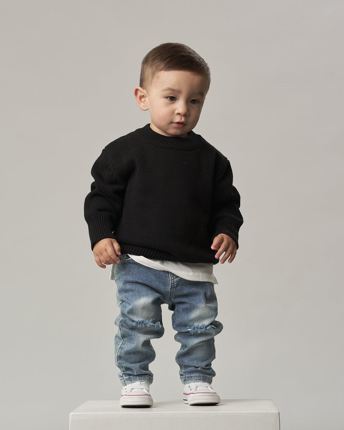 Relaxed Fit Distressed Denim - Little Bipsy