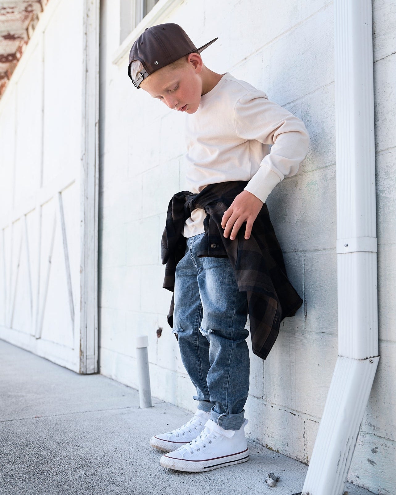 Relaxed Fit Distressed Denim - Little Bipsy