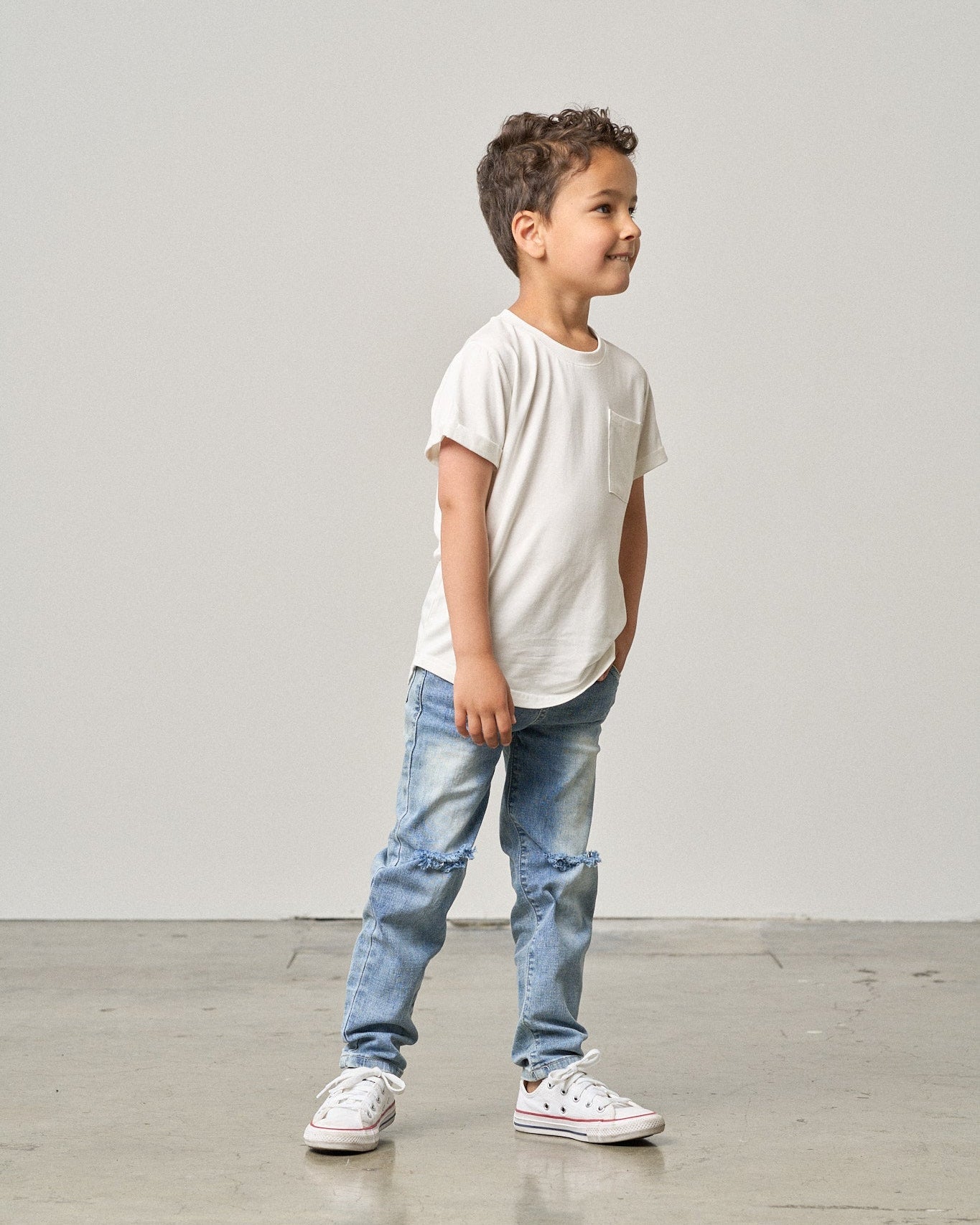Relaxed Fit Distressed Denim - Little Bipsy