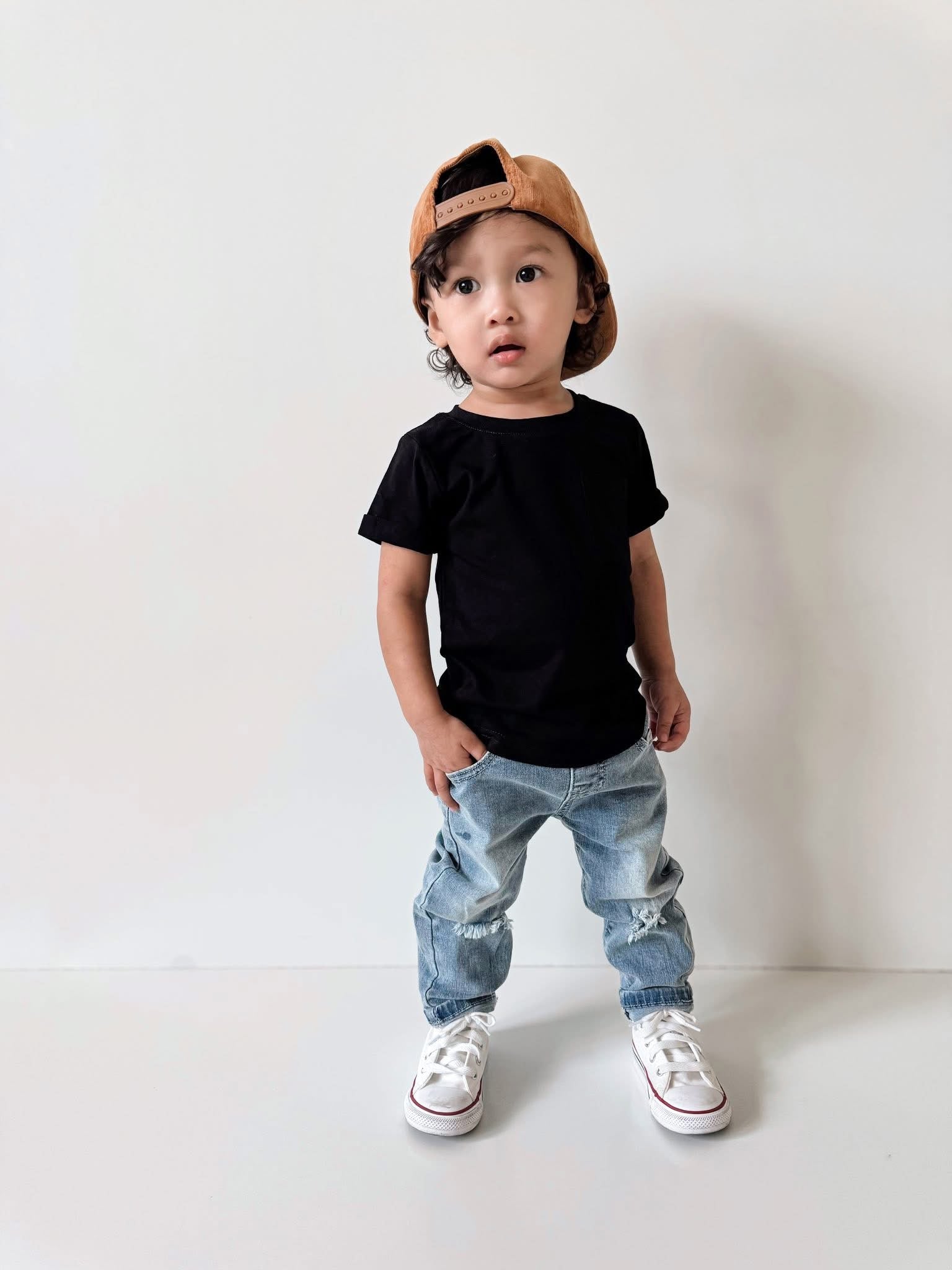 Relaxed Fit Distressed Denim - Little Bipsy