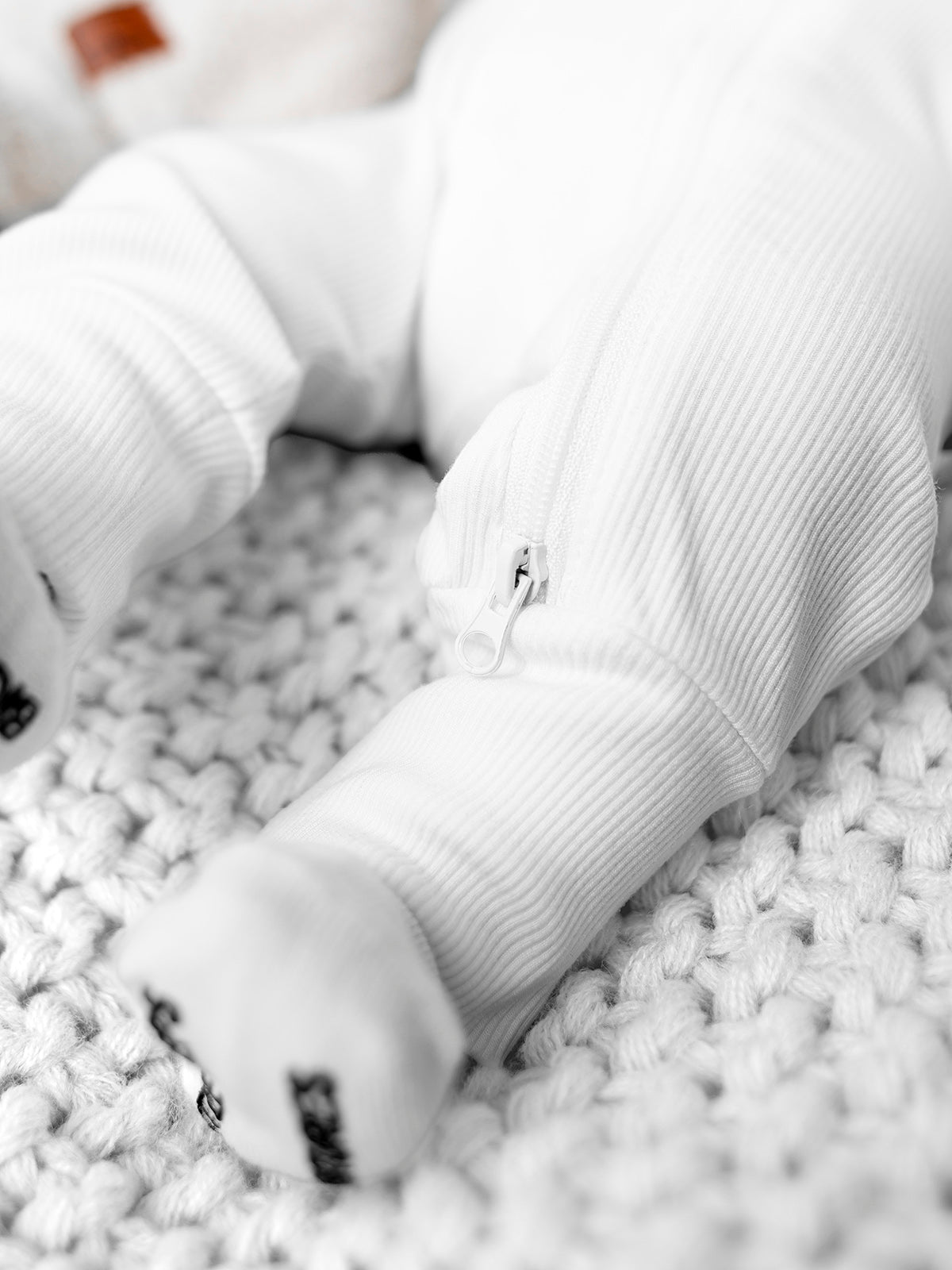 Ribbed 2 - Way Zip Romper - White - Little Bipsy