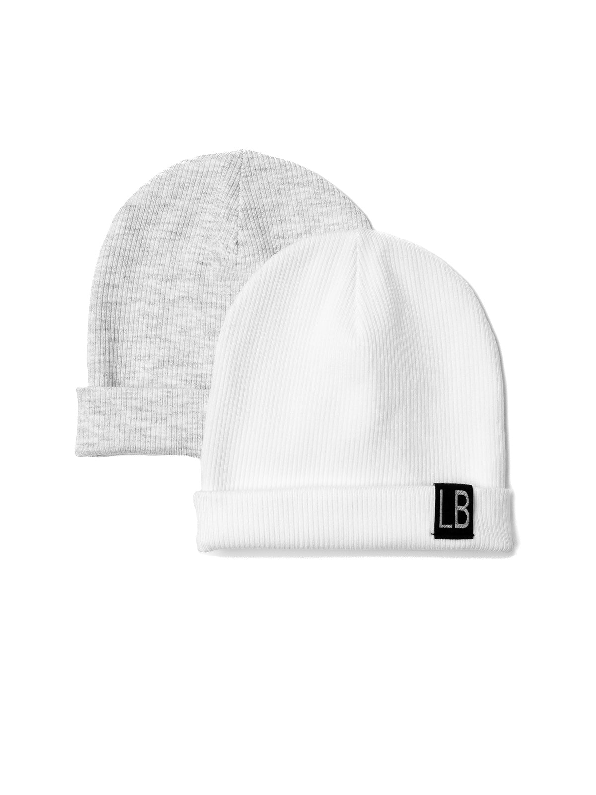 Kids Ribbed White Beanie Hat - Little Bipsy