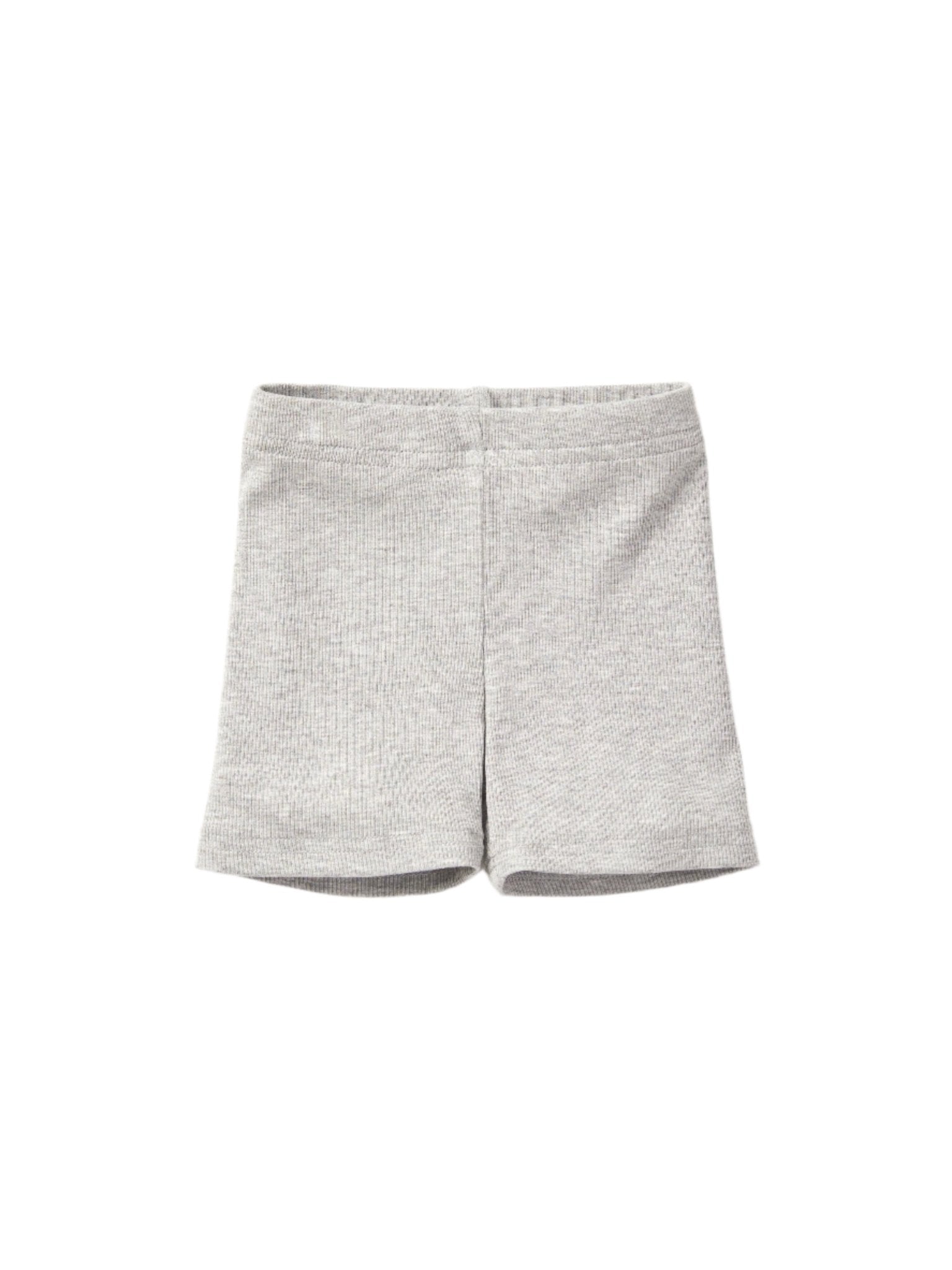 Ribbed Biker Short - Grey - Little Bipsy