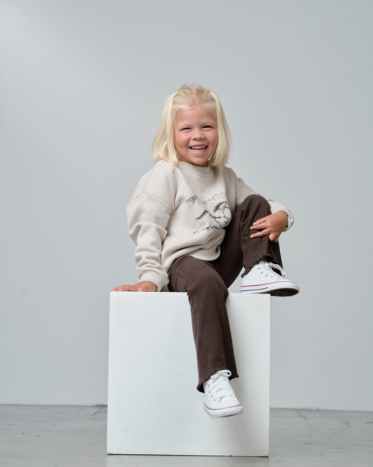 Ribbed Flare Pant - Brown - Little Bipsy
