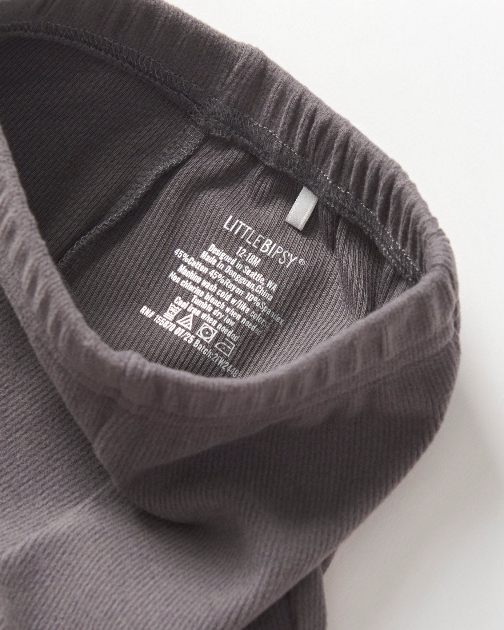 Ribbed Flare Pant - Graphite - Little Bipsy