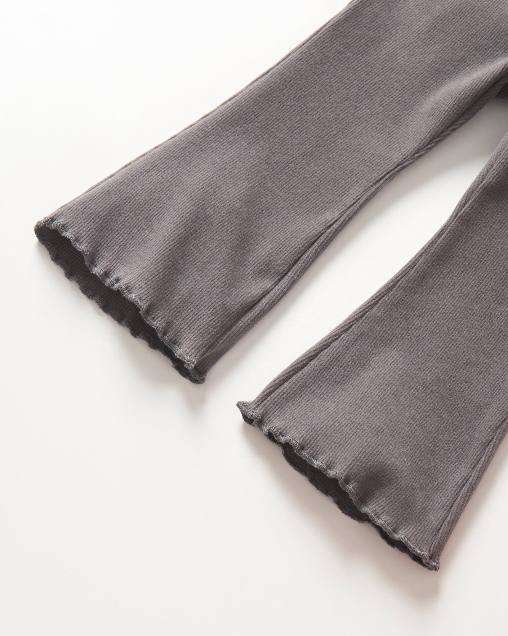 Ribbed Flare Pant - Graphite - Little Bipsy