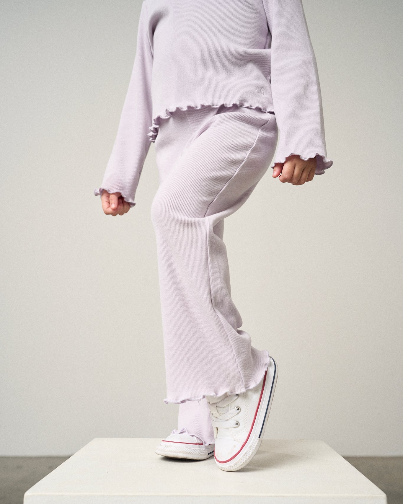 Ribbed Flare Pant - Lilac - Little Bipsy