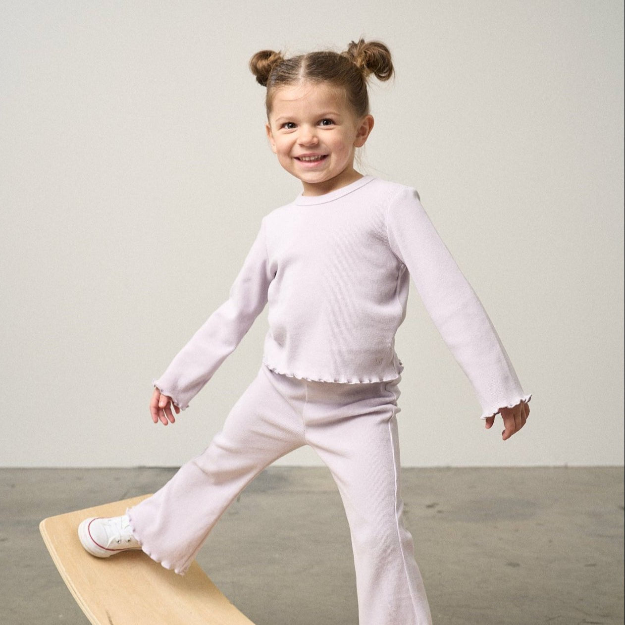 Ribbed Flare Pant - Lilac - Little Bipsy