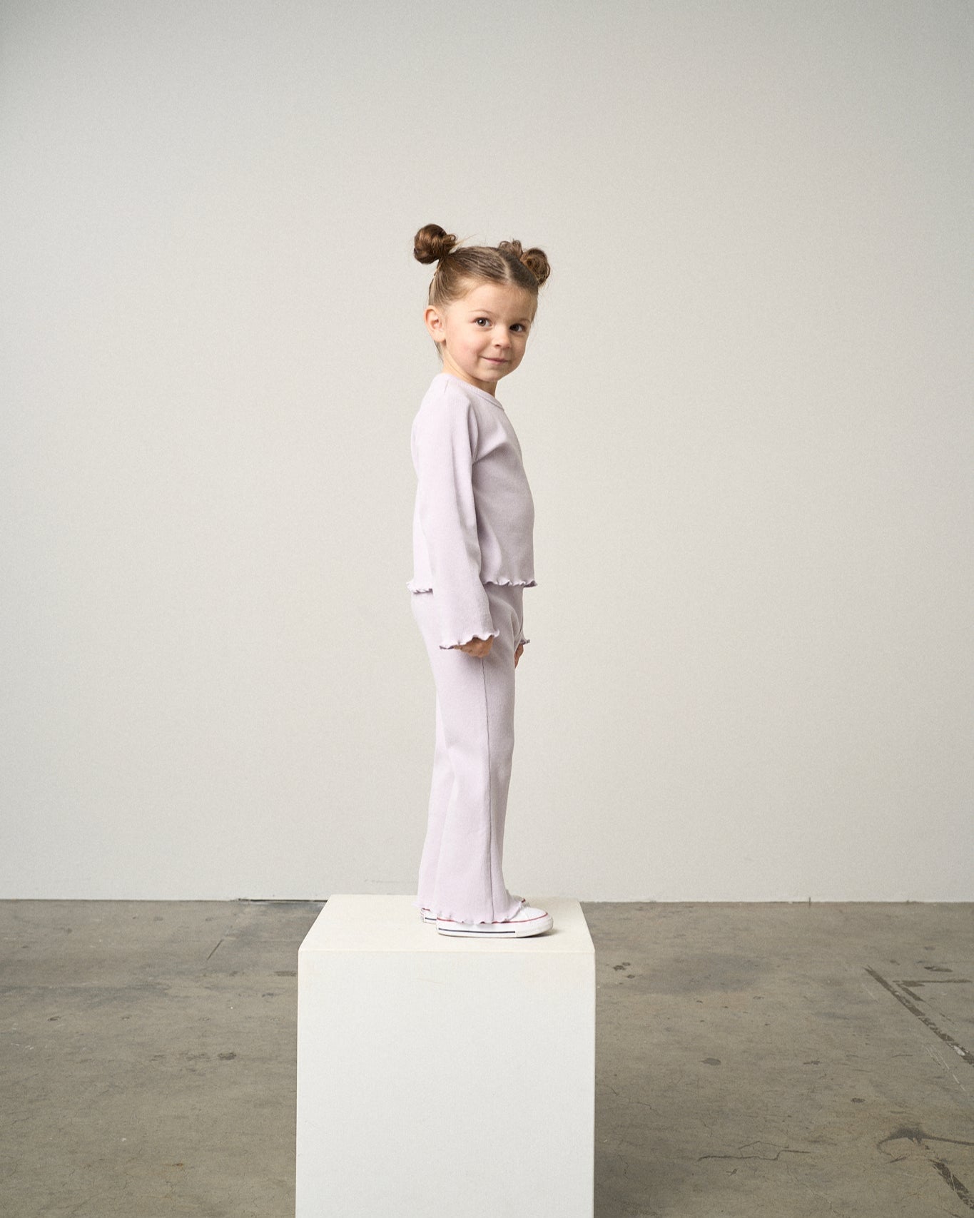 Ribbed Flare Pant - Lilac - Little Bipsy