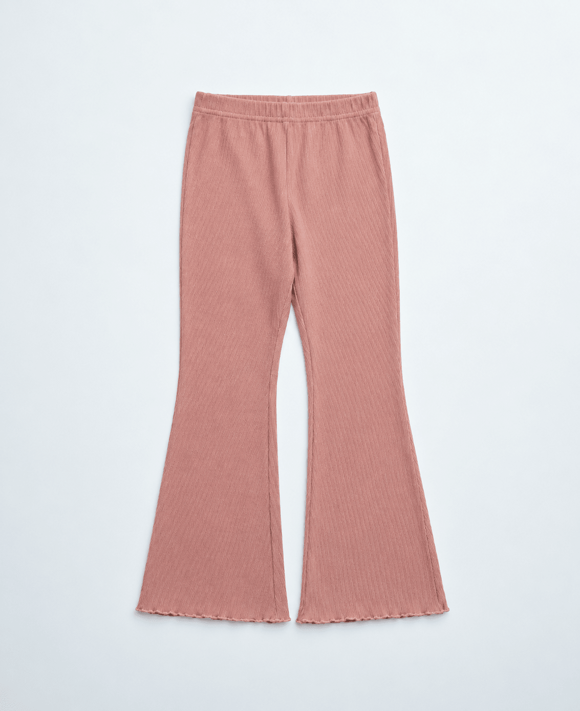 Ribbed Flare Pant - Pink - Little Bipsy