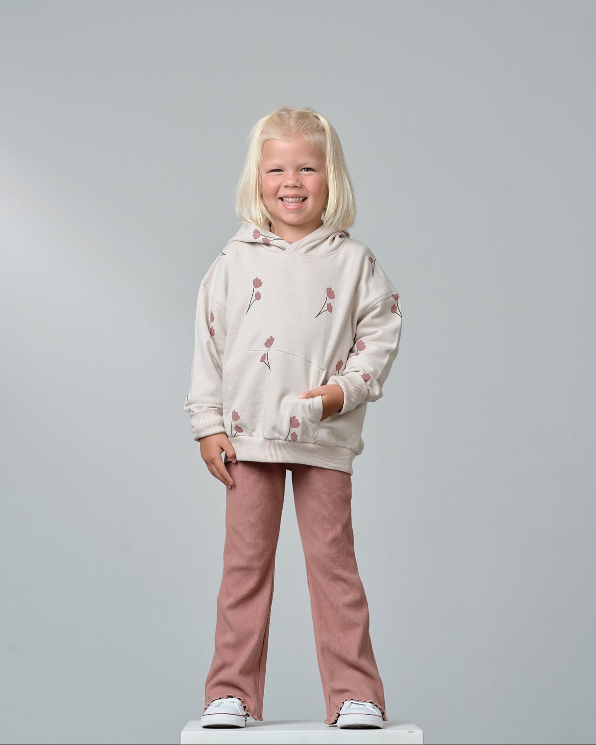 Ribbed Flare Pant - Pink - Little Bipsy