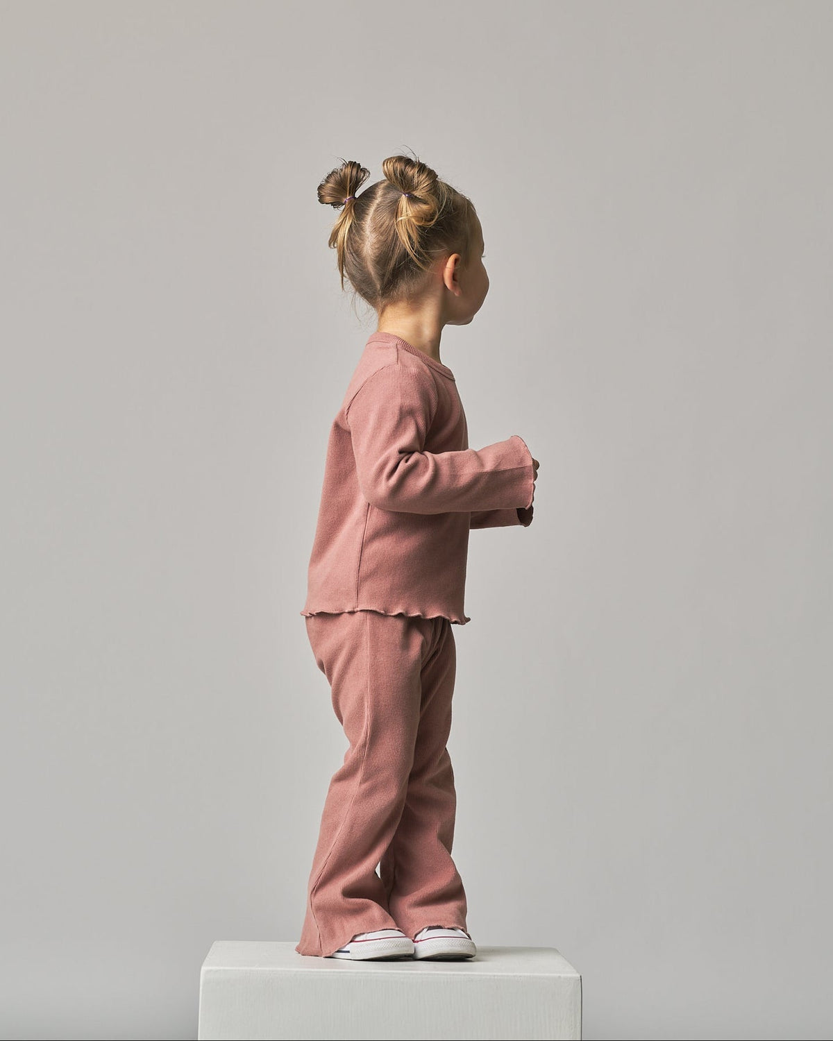 Ribbed Flare Pant - Pink - Little Bipsy