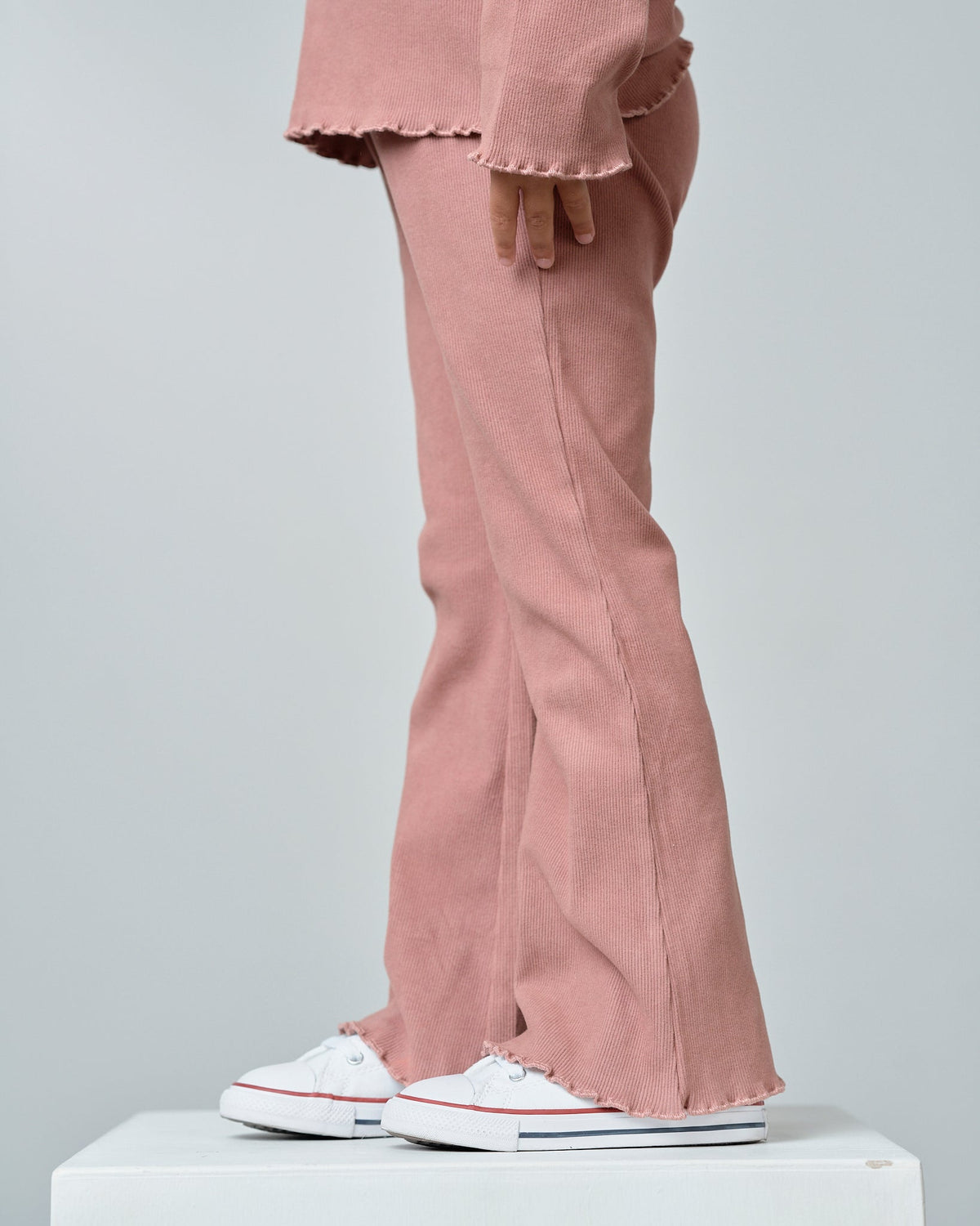 Ribbed Flare Pant - Pink - Little Bipsy