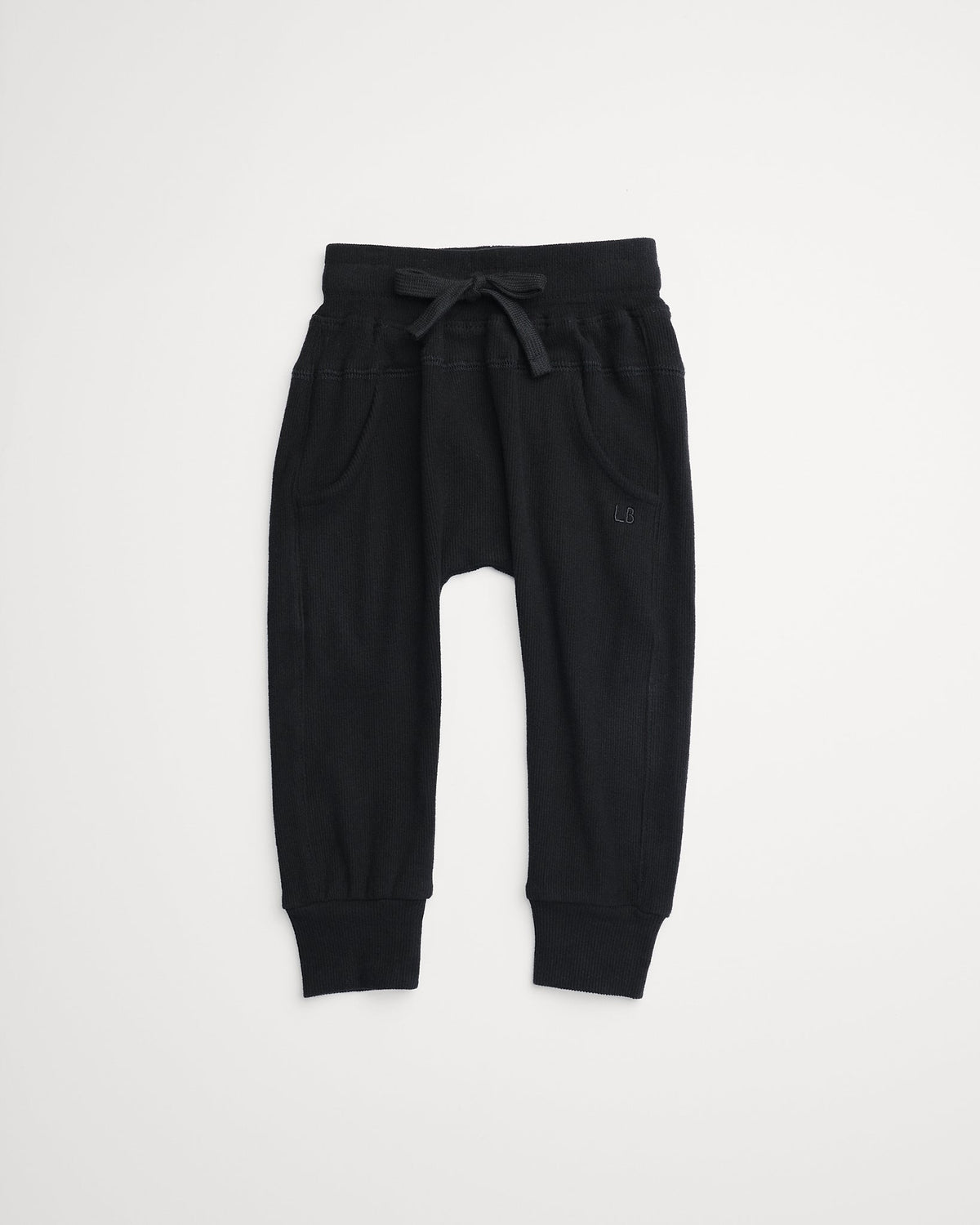 Ribbed Jogger - Black - Little Bipsy