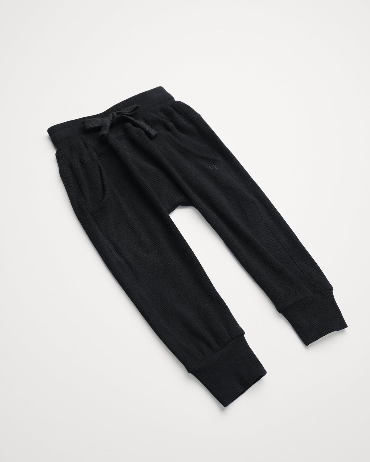 Ribbed Jogger - Black - Little Bipsy
