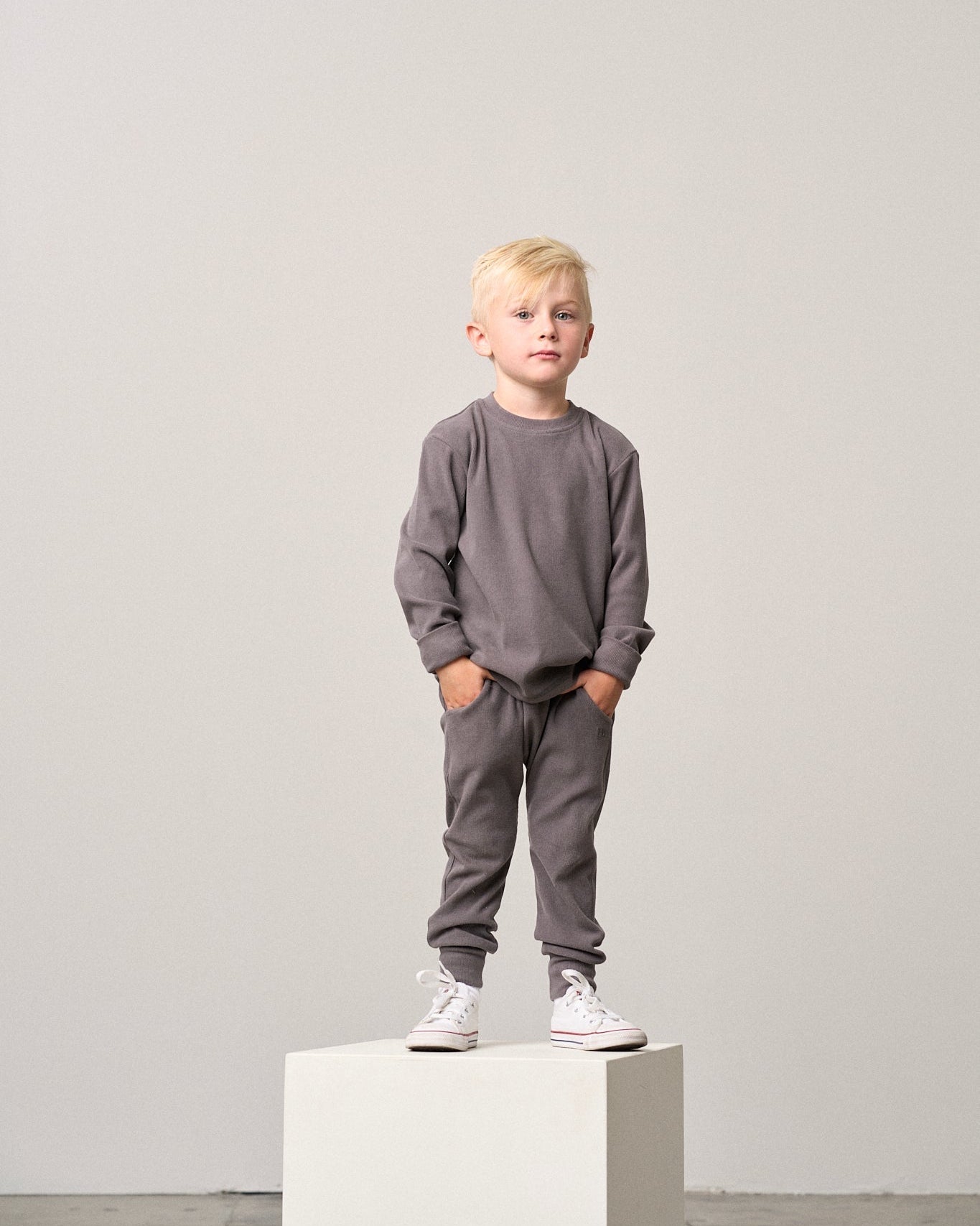 Ribbed Jogger - Graphite - Little Bipsy