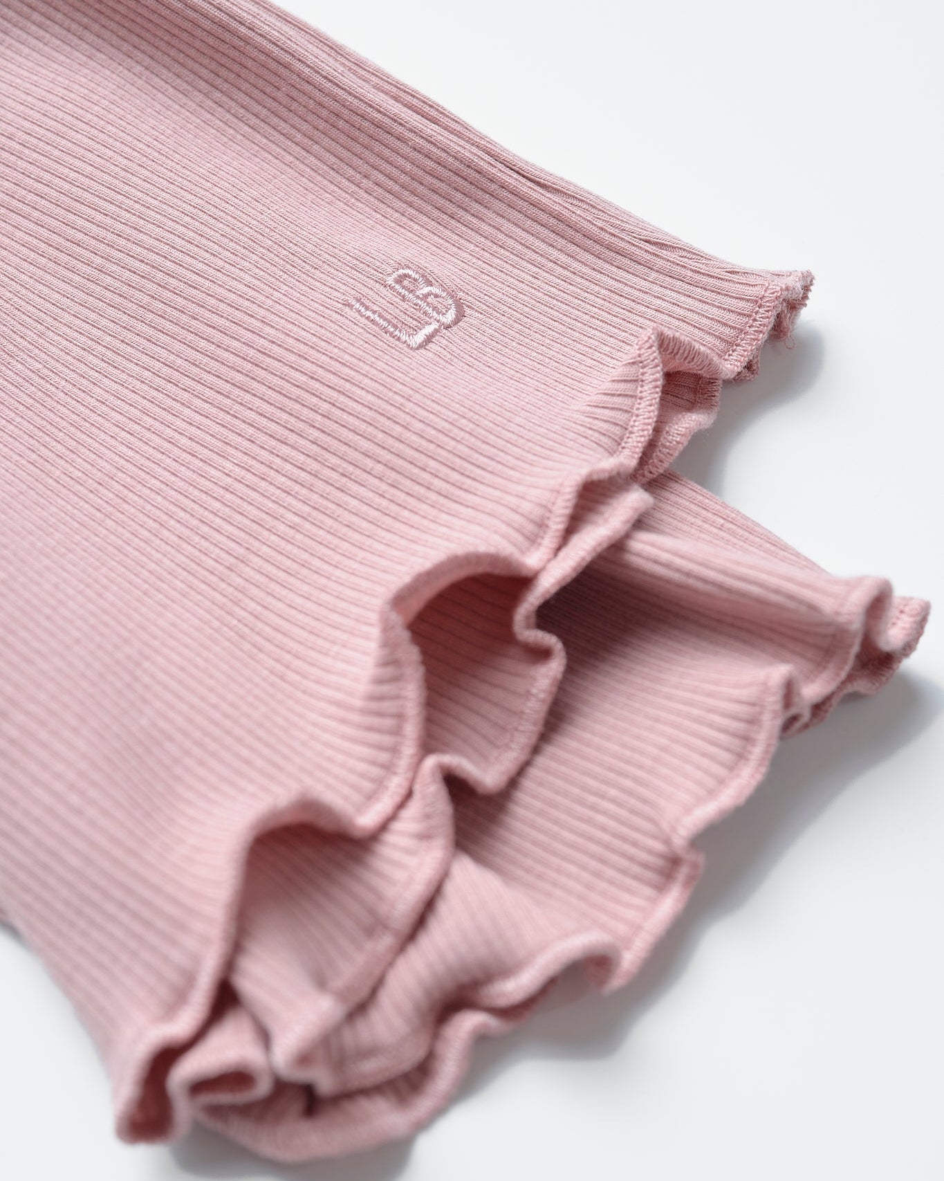 Ribbed Lettuce Trim Tee - Dusty Rosewood