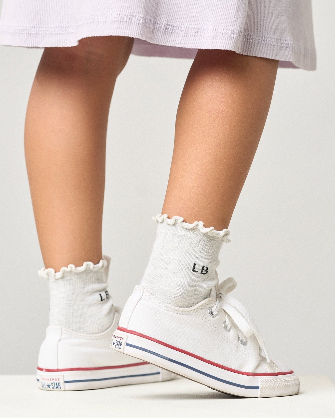 Ruffle Sock 3 - Pack - Rose/Light Heather Grey/Lilac - Little Bipsy