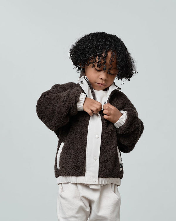 Sherpa Jacket - Brown - Little Bipsy