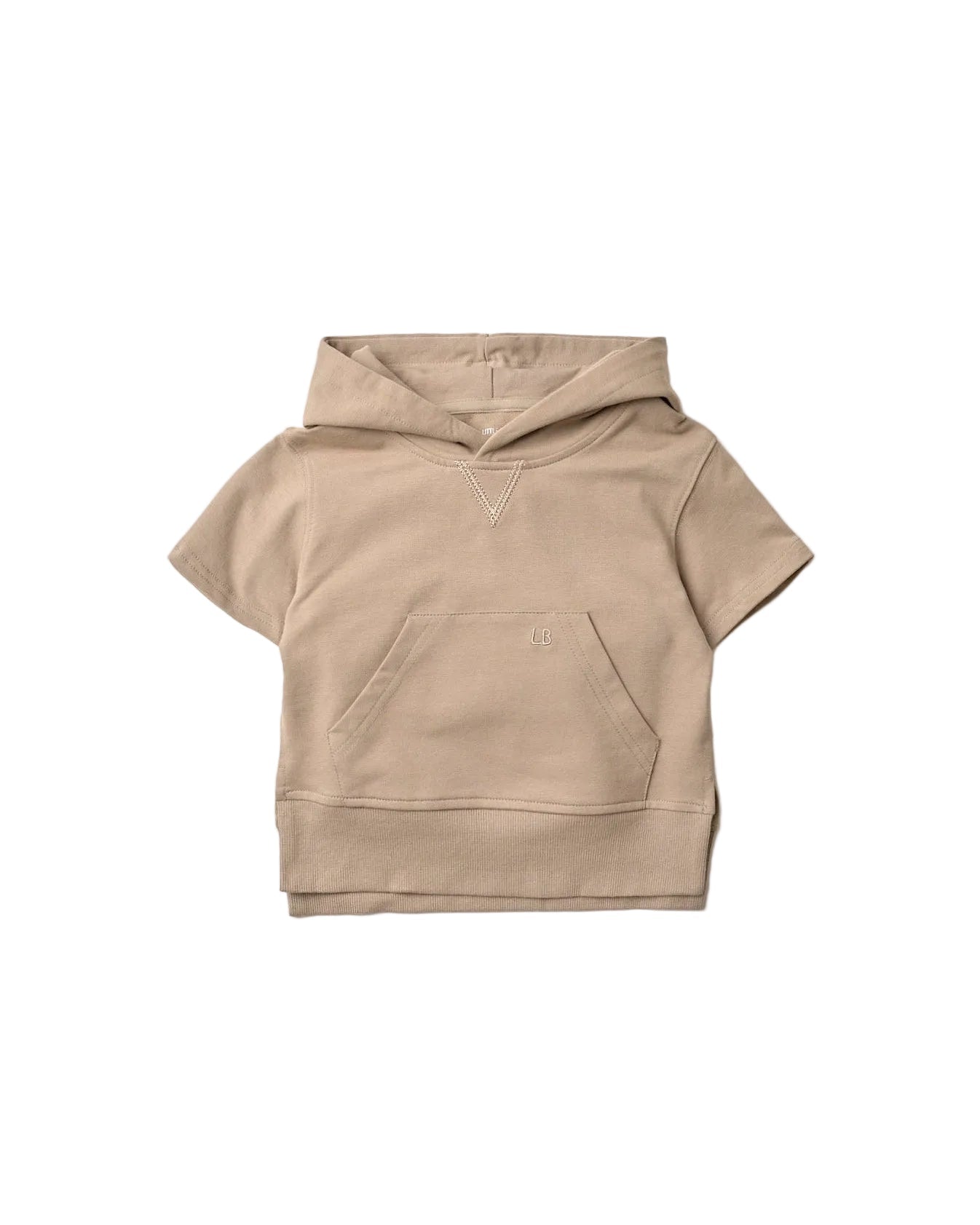 Short Sleeve Hoodie - Driftwood - Little Bipsy