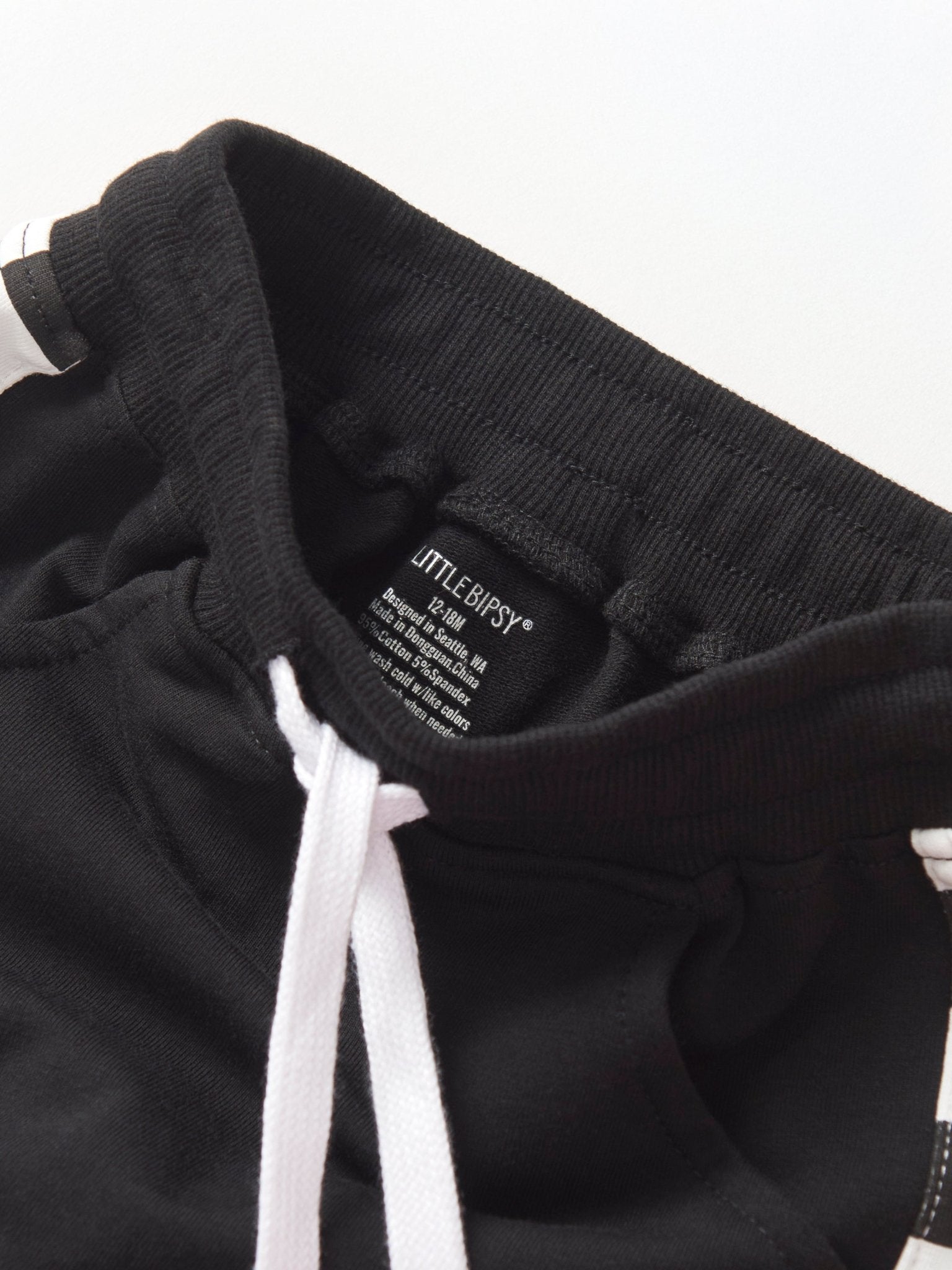 Side Checkered Jogger - Black - Little Bipsy