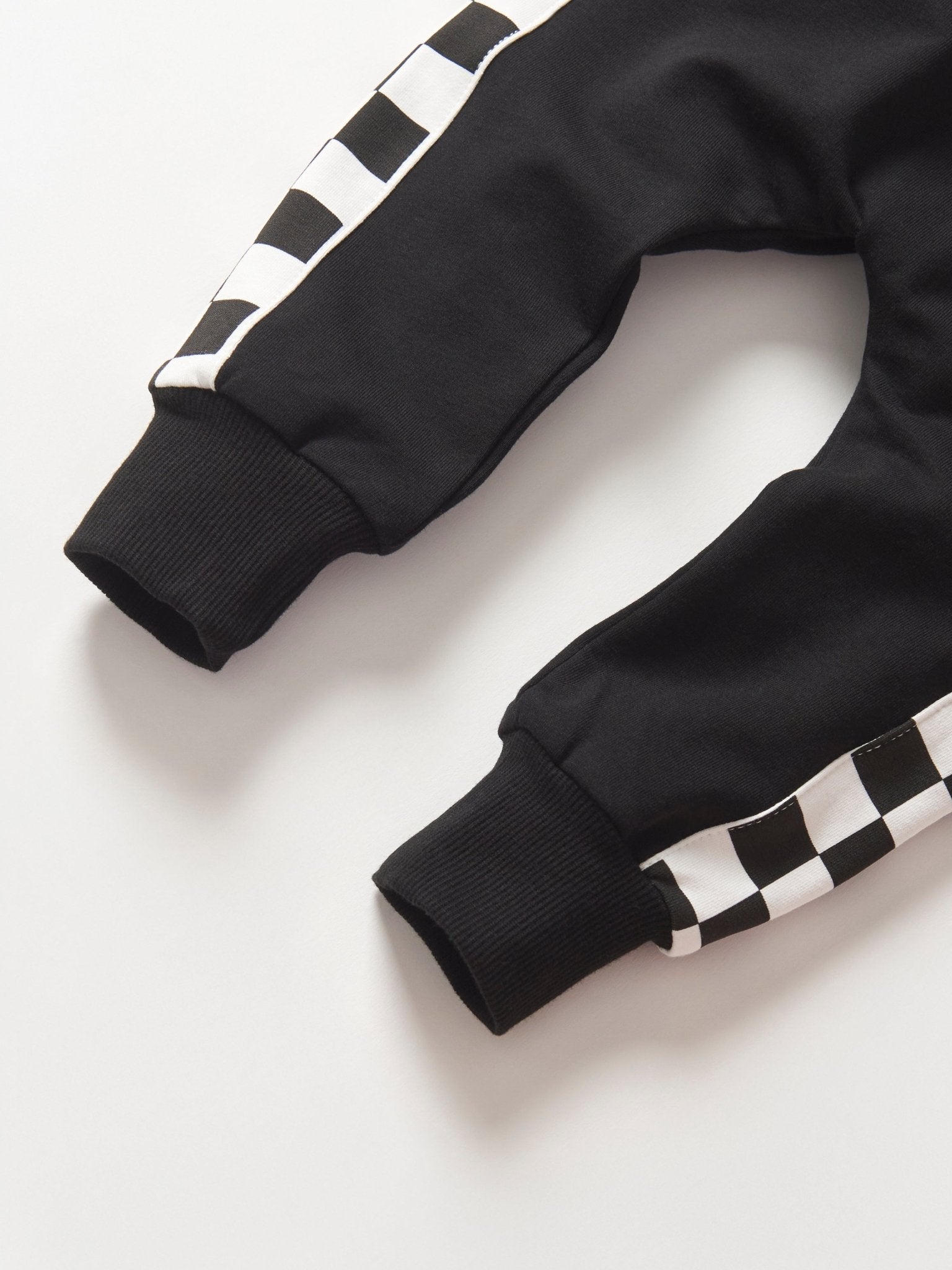 Side Checkered Jogger - Black - Little Bipsy