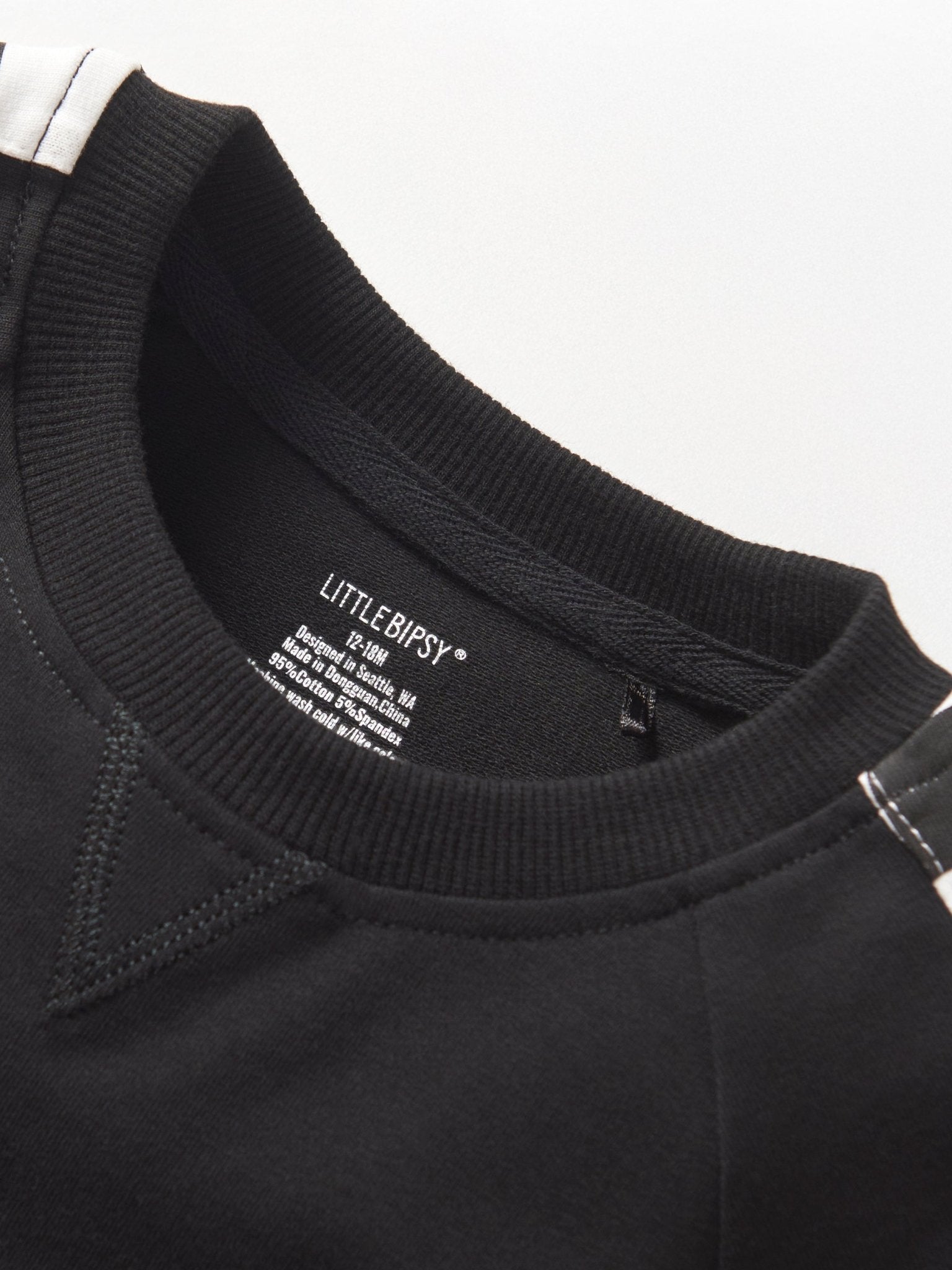 Side Checkered Pullover - Black - Little Bipsy