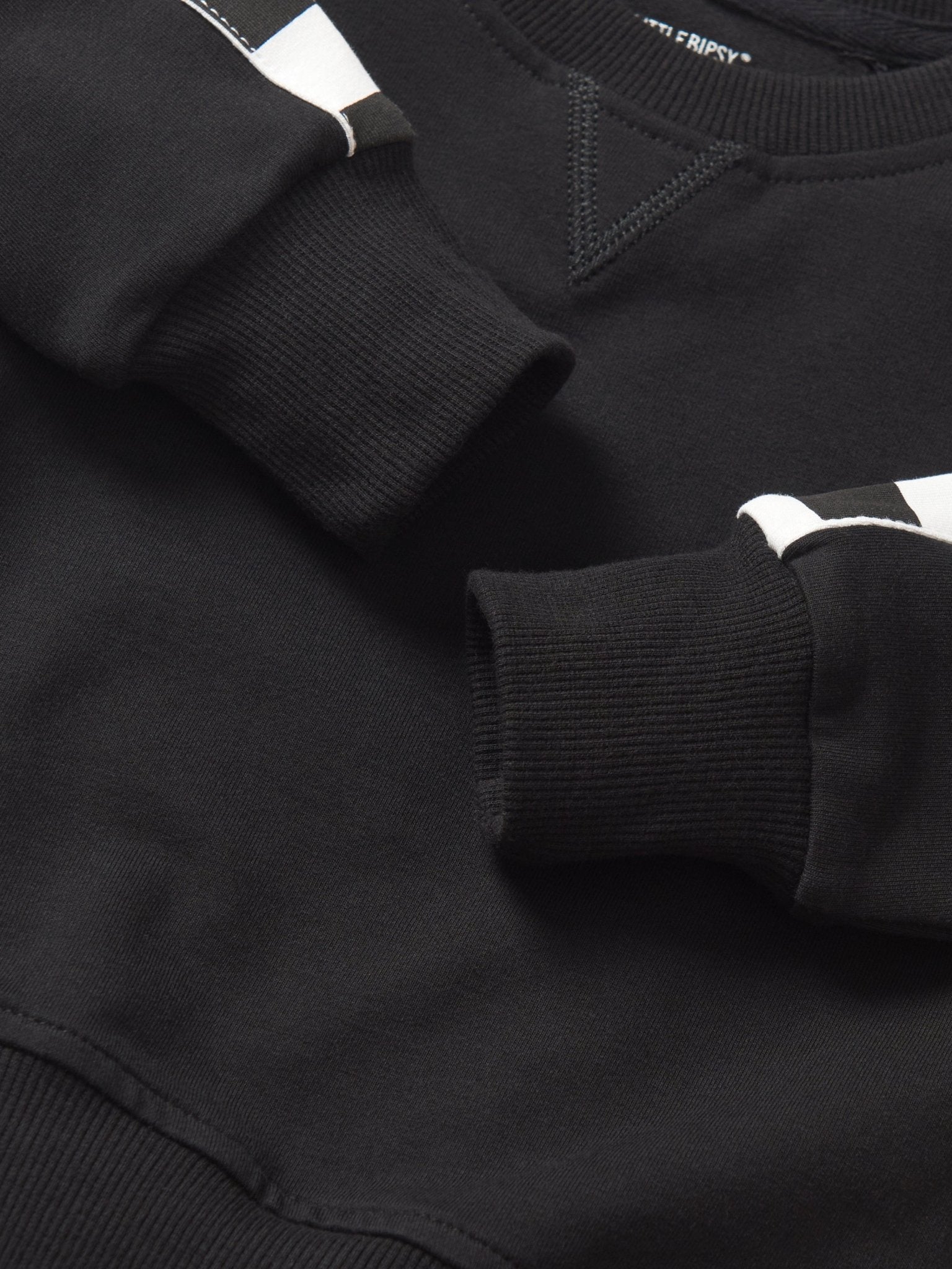 Side Checkered Pullover - Black - Little Bipsy