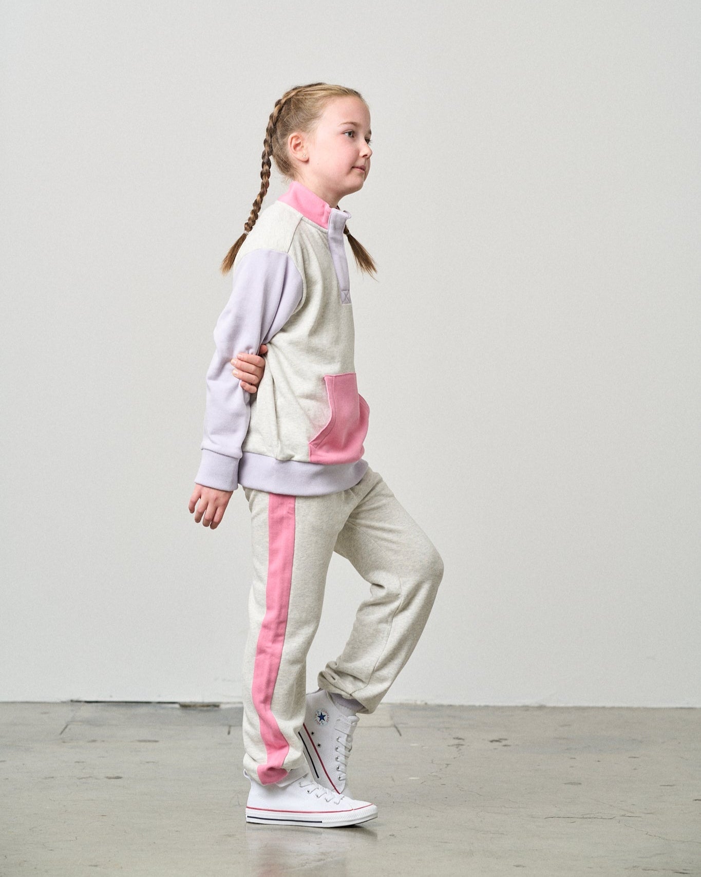 Side Stripe Jogger - Rose - Little Bipsy